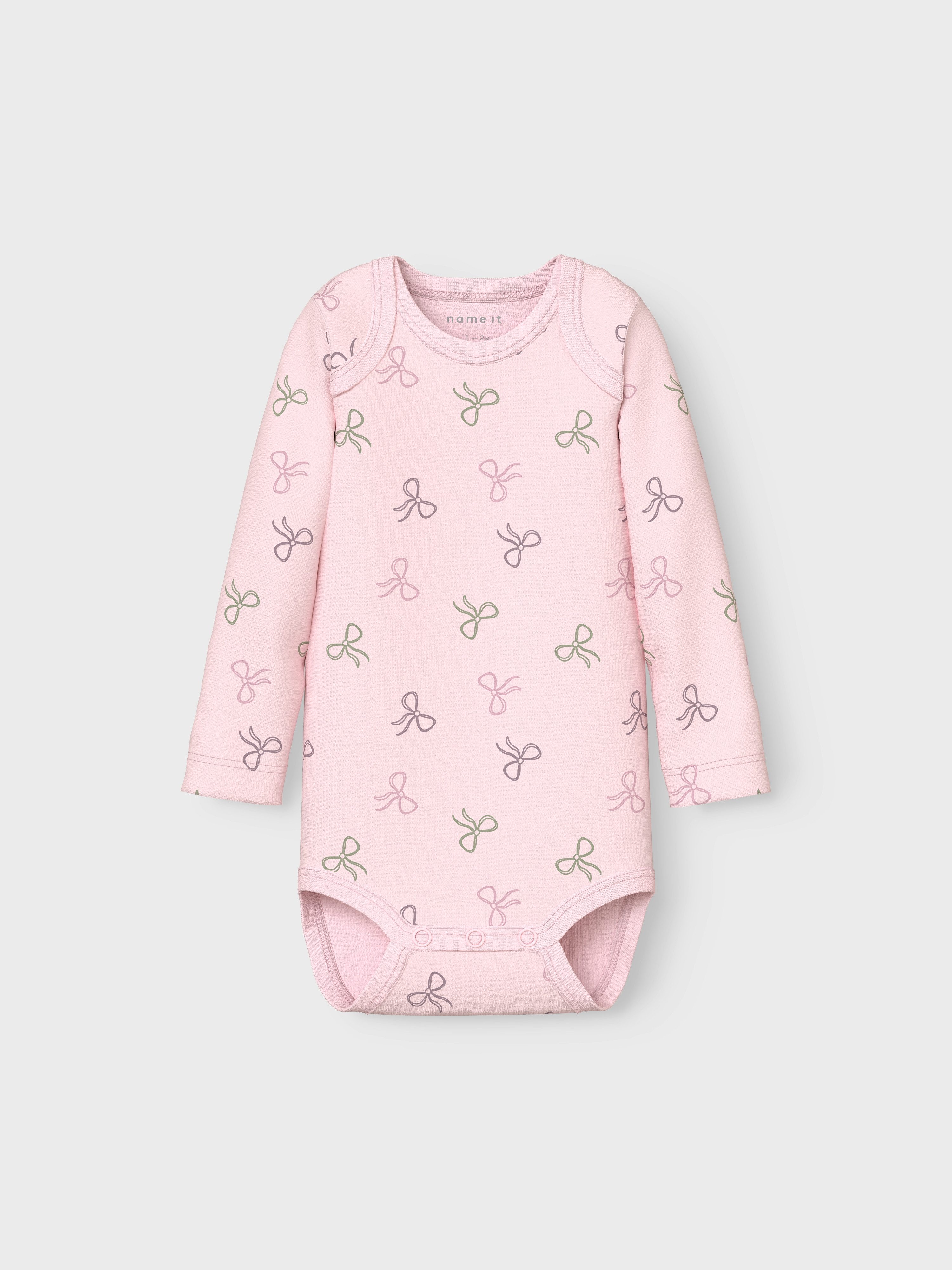 Name It Body met lange mouwen NBFBODY 3P LS BARELY PINK BOW NOOS (set 3-delig)
