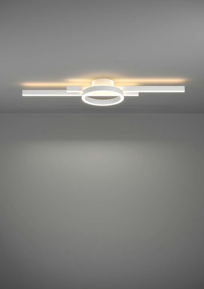 EGLO Plafondlamp AMANDOLO Deckenlampe, Alu, Stahl und Kunststoff, Flurlampe, Lampe dimmbare plafondlamp, afstandsbediening, metaal in wit, rgb backlight (1 stuk)