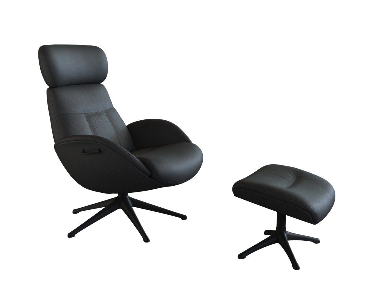 FLEXLUX Relaxfauteuil Relaxchairs Elegant Eersteklas comfort, rug- en hoofdsteunverstelling, draaibaar, zwarte voet