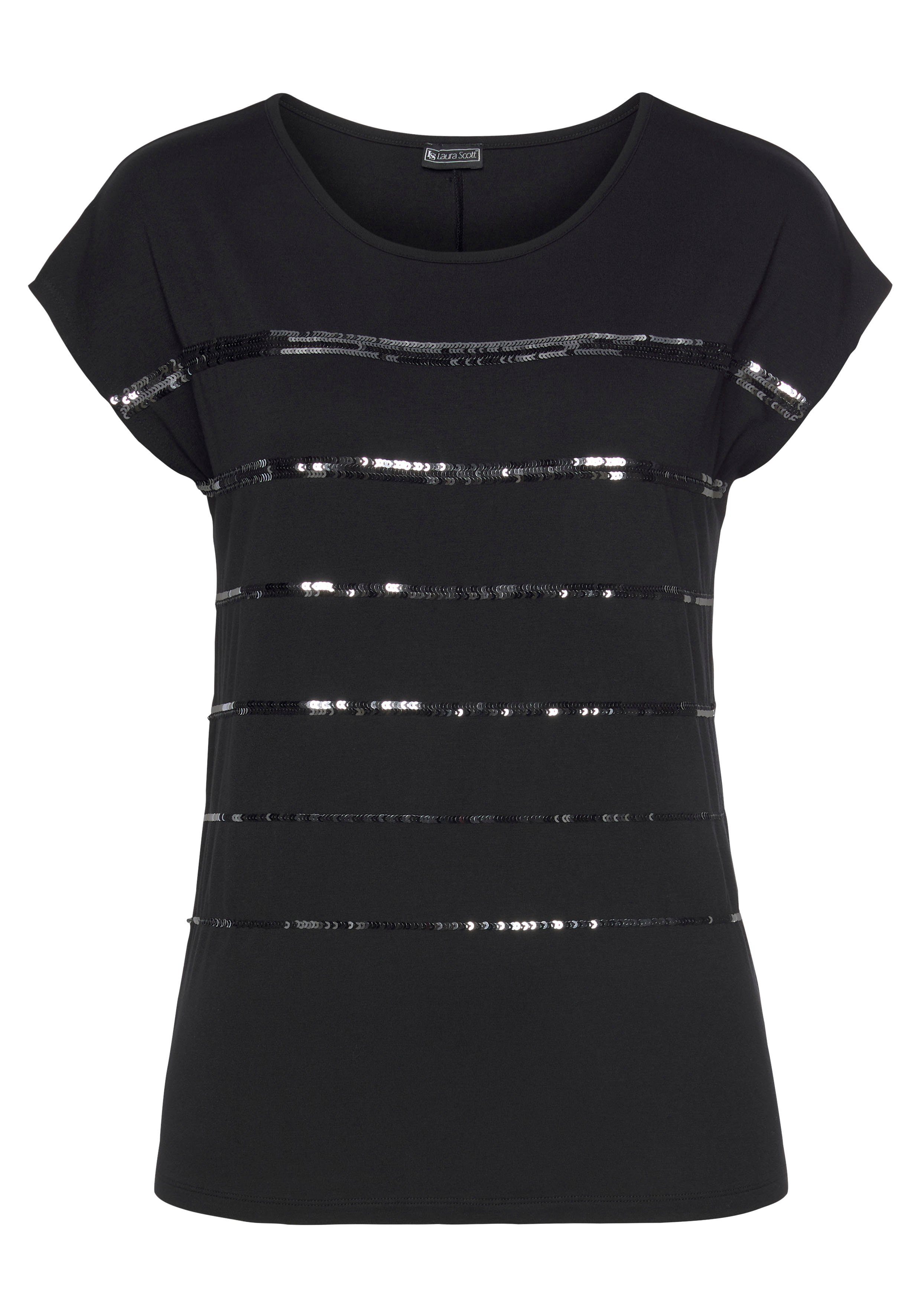 Laura Scott T-shirt mouwloos, heuplang, met glinsterende pailletten