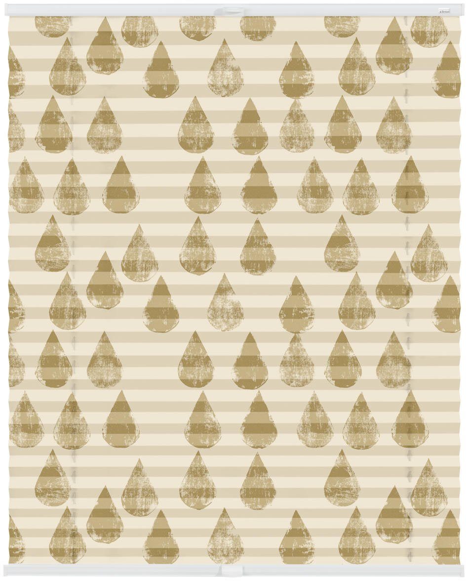 LICHTBLICK Plissé Klemmfix, zonder boren, ondoorzichtig, golden drops - goudkleur (1 stuk)