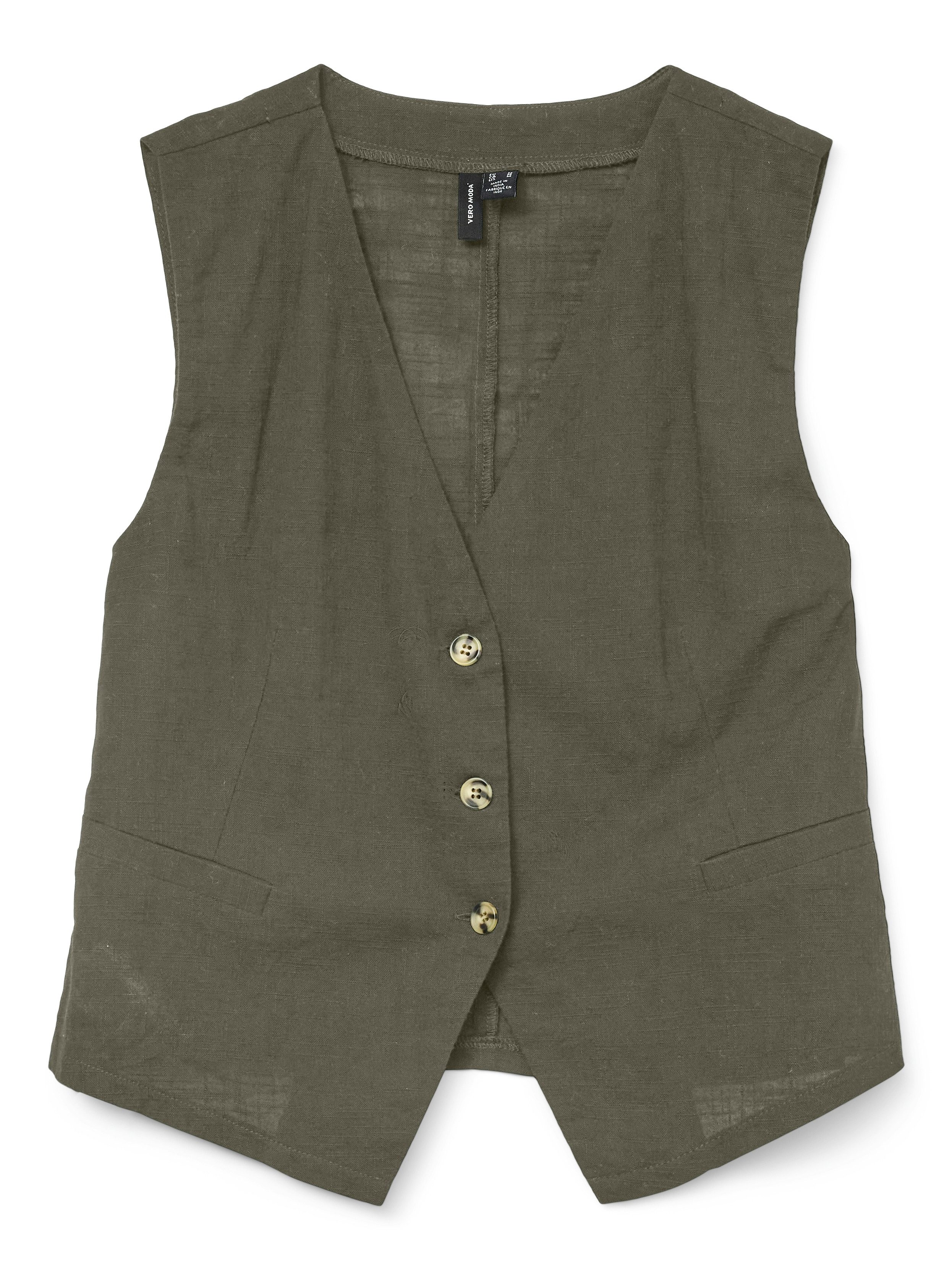Vero Moda Korte bodywarmer VMCAIA SL VEST WVN NOOS dames gilets maat S (36) groen