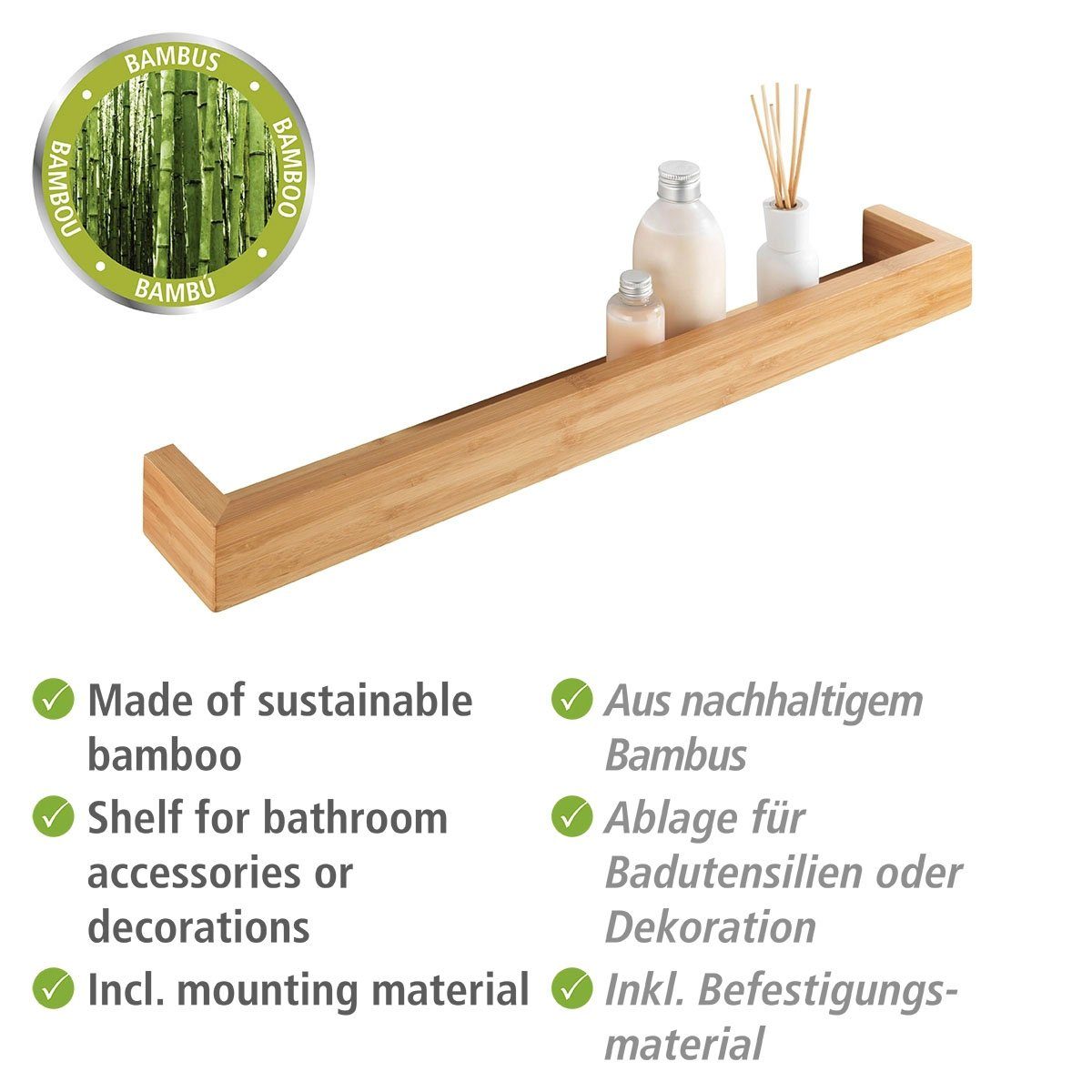 WENKO Wandplank Bambusa