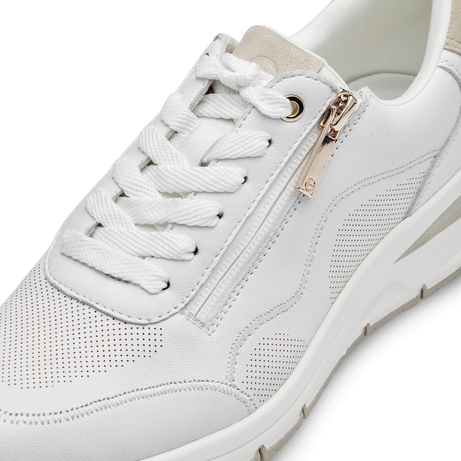 Tamaris Sneakers met sleehak vrijetijdsschoen, lage schoen, veterschoen met buitenrits