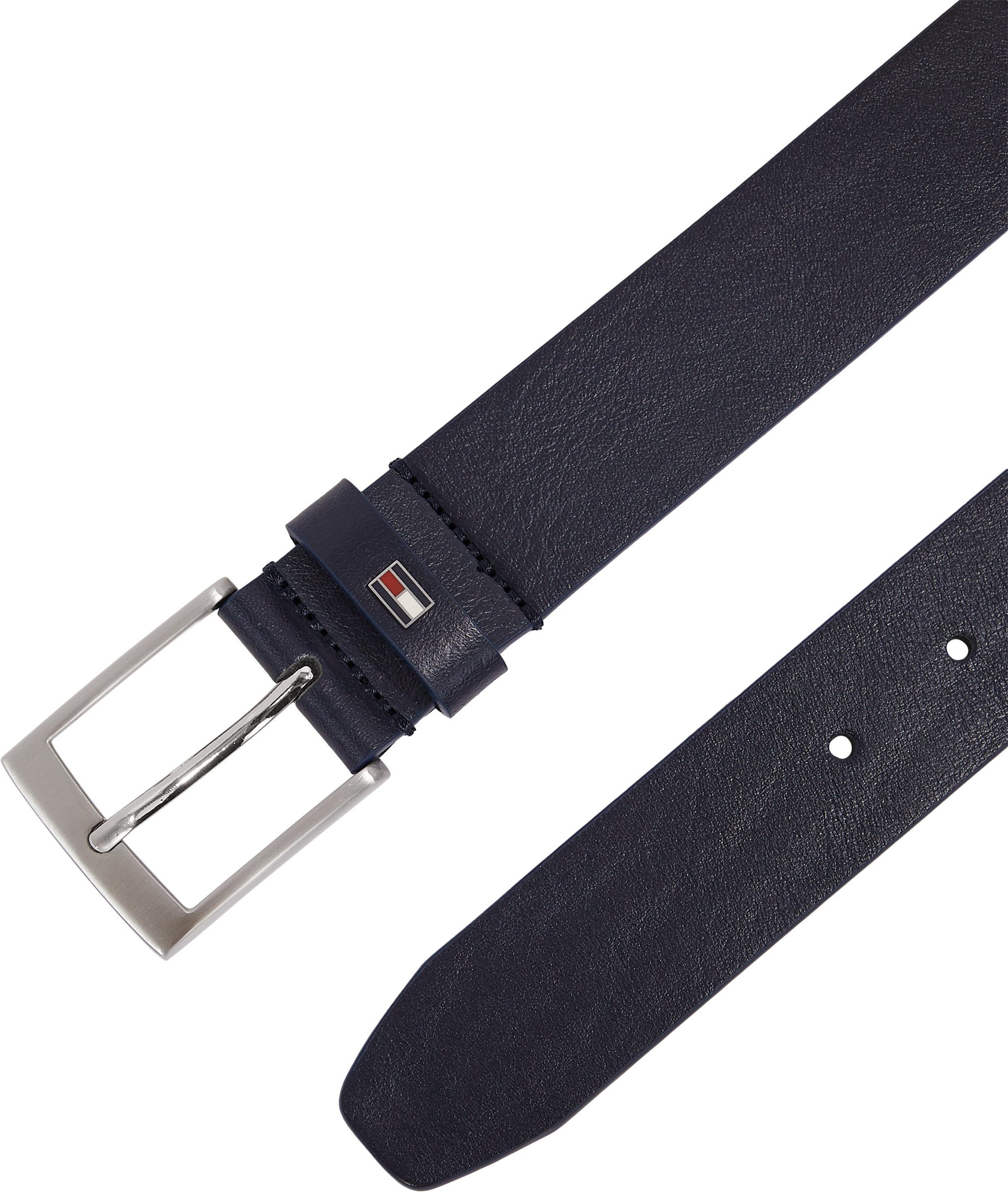 Tommy Hilfiger Leren riem ADAN 3.5 EXT Metalen logopatch, eenvoudige doornsluiting