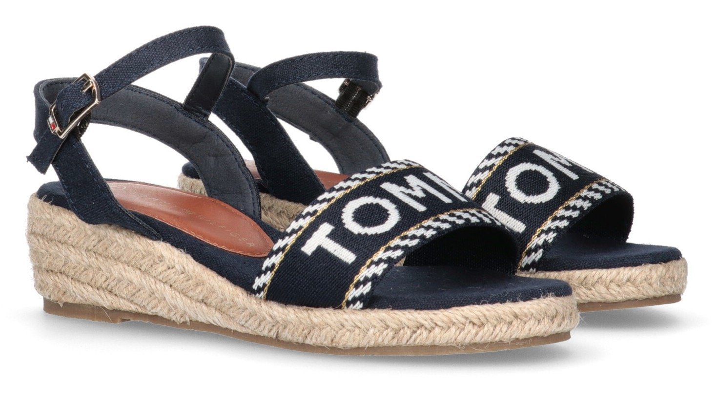 Tommy Hilfiger Sandalen ROPE WEDGE SANDAL , zomerschoen, sandaal, sleehak, met klein sleehak