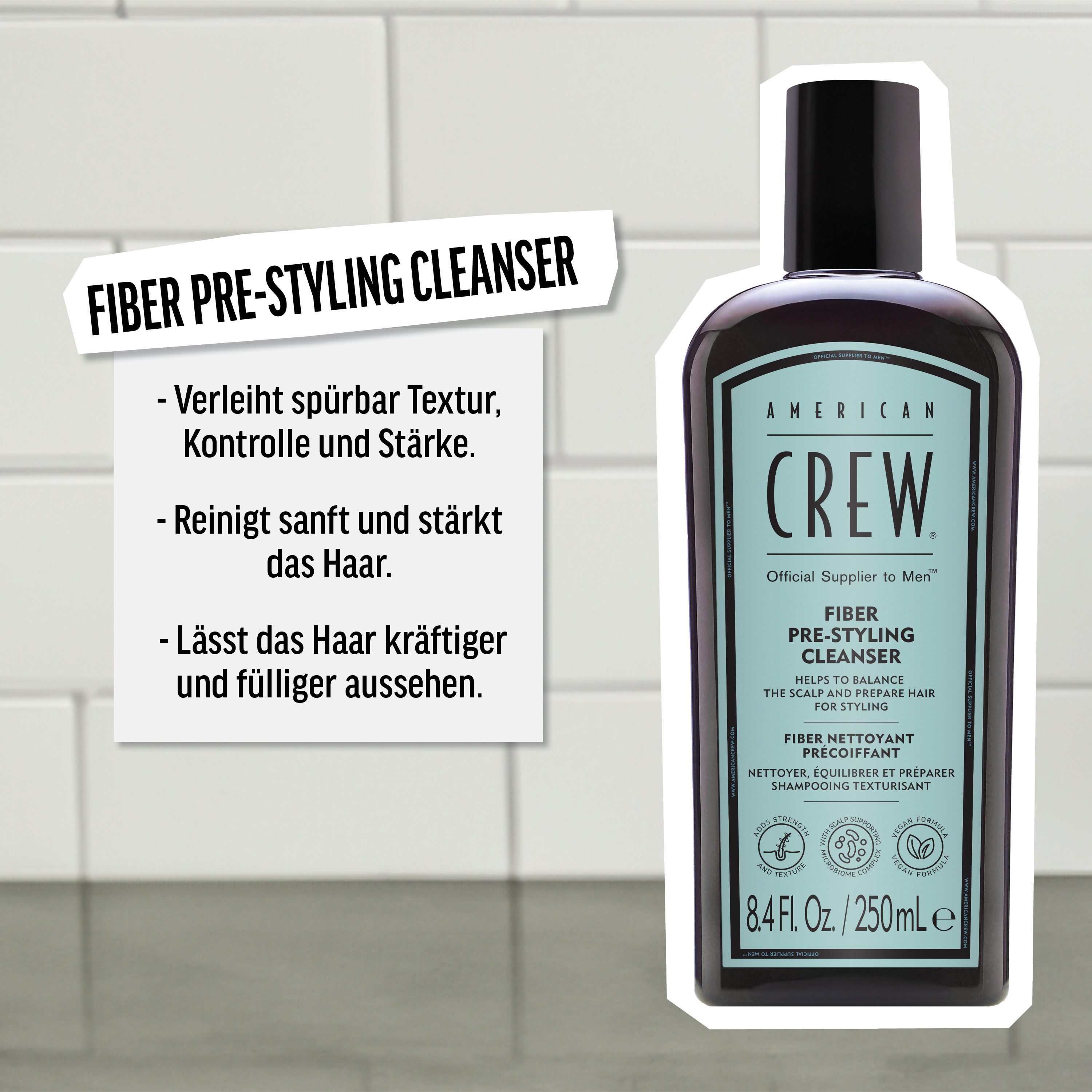 American Crew Haarshampoo Fiber Pre-Styling Cleanser Shampoo 250ml (1-delig)