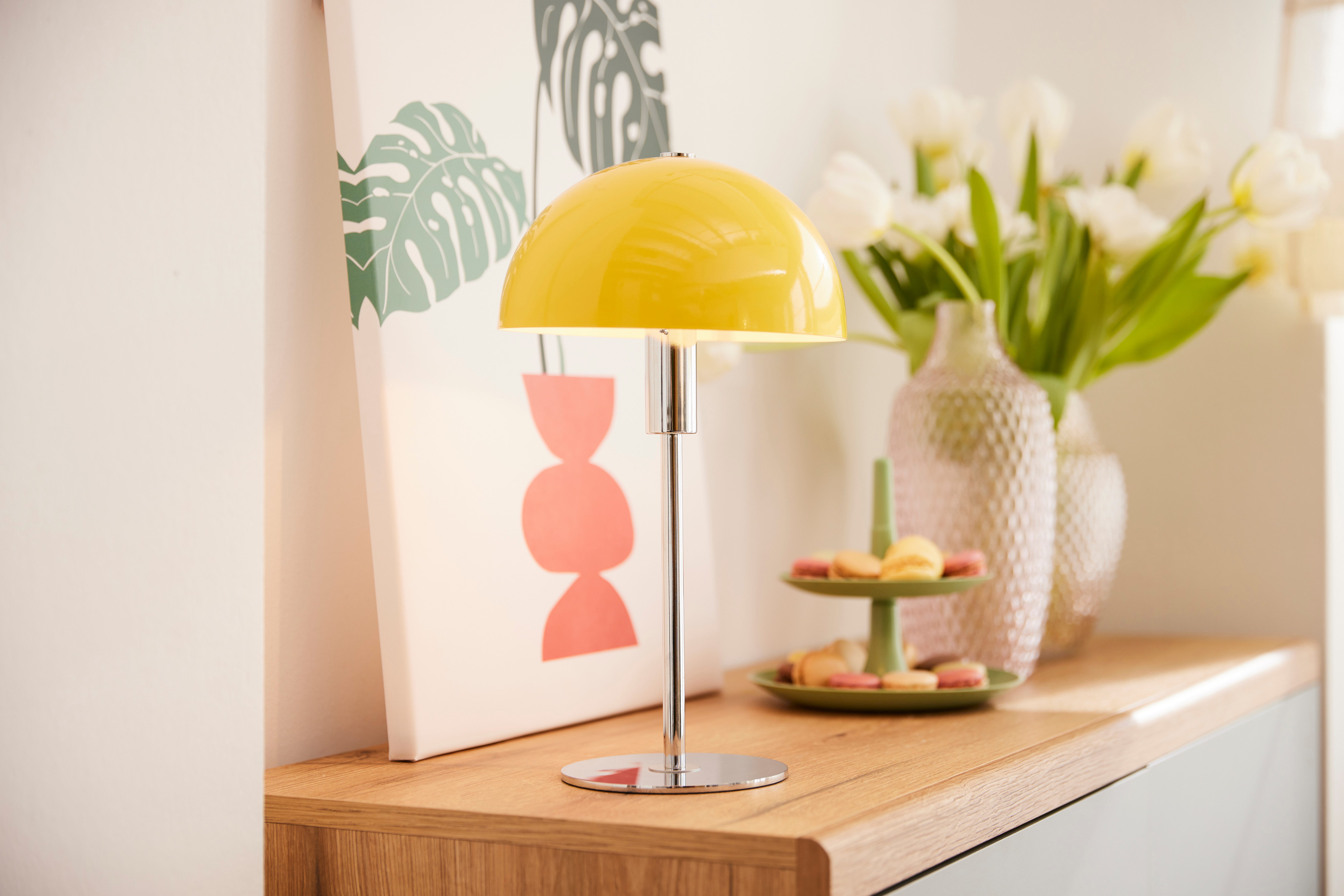 LeGer Home by Lena Gercke Tafellamp Linnea paddestoel lamp Paddenstoel lamp, tafellamp, metalen voet, hoogte 35,5 cm (1 stuk)