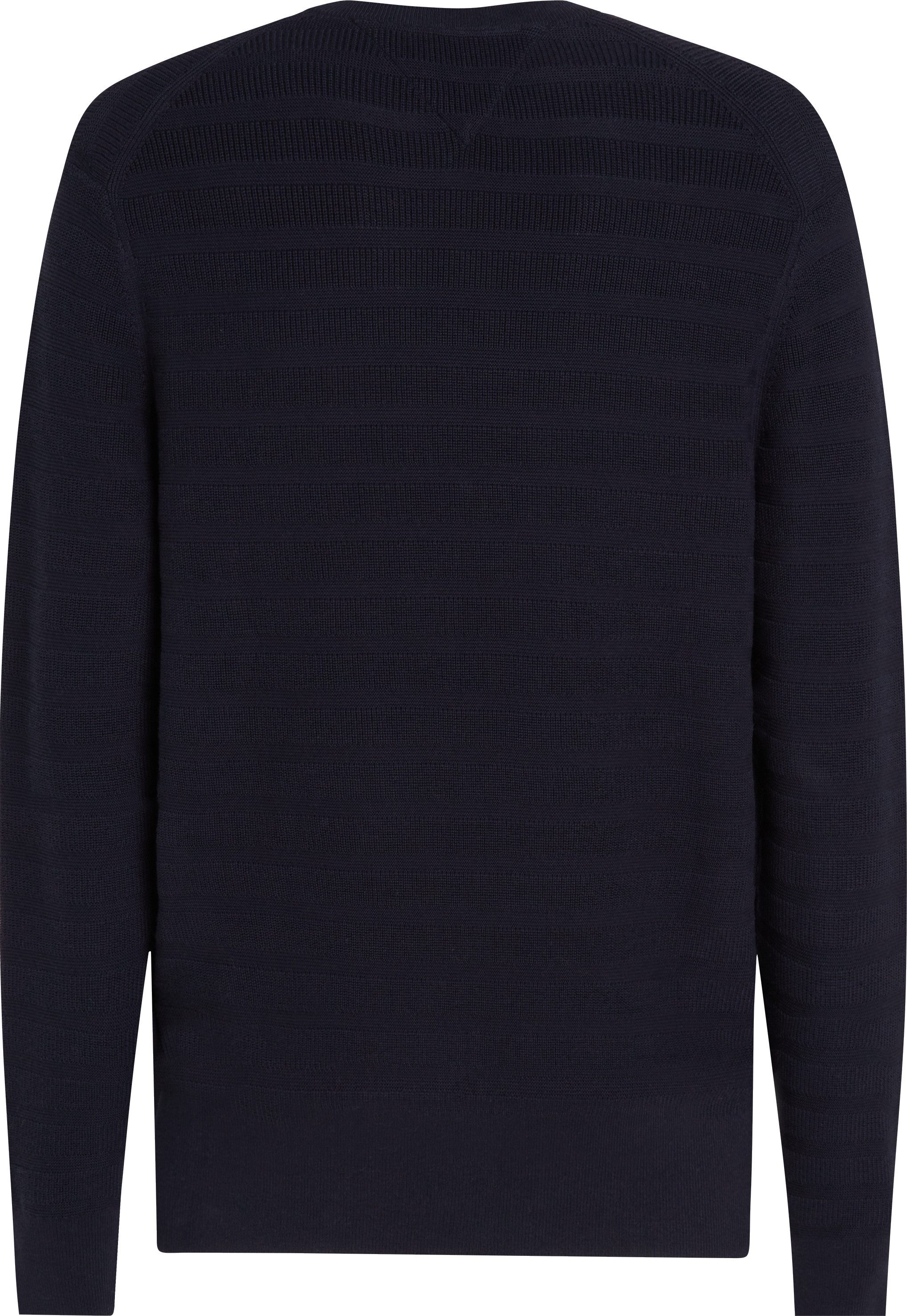 Tommy Hilfiger Trui met ronde hals STRIPE STRUCTURE regular fit, licht oversized schouders