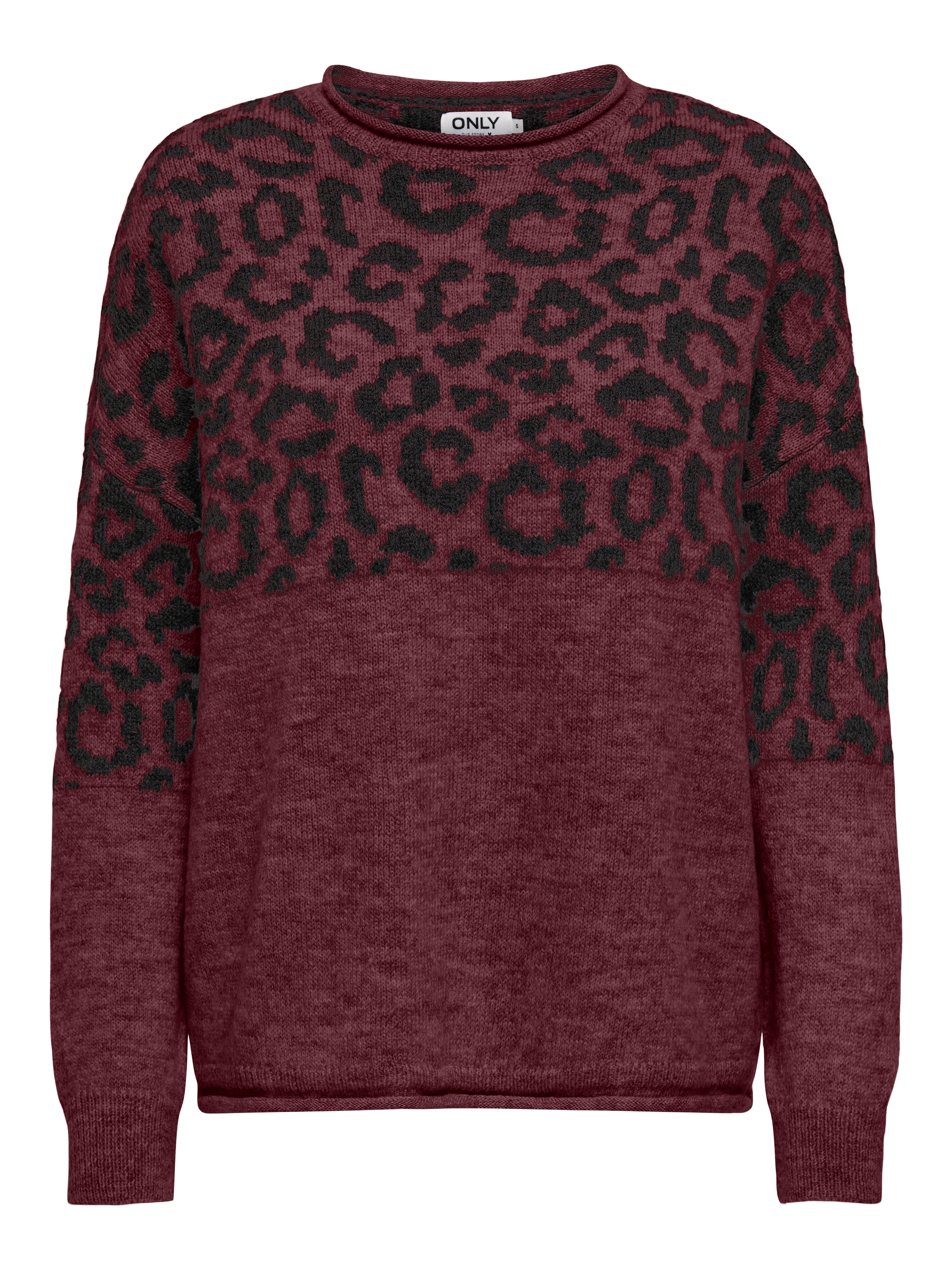 Only Trui met ronde hals ONLJADE ANIMAL LS O-NECK NOOS KNT