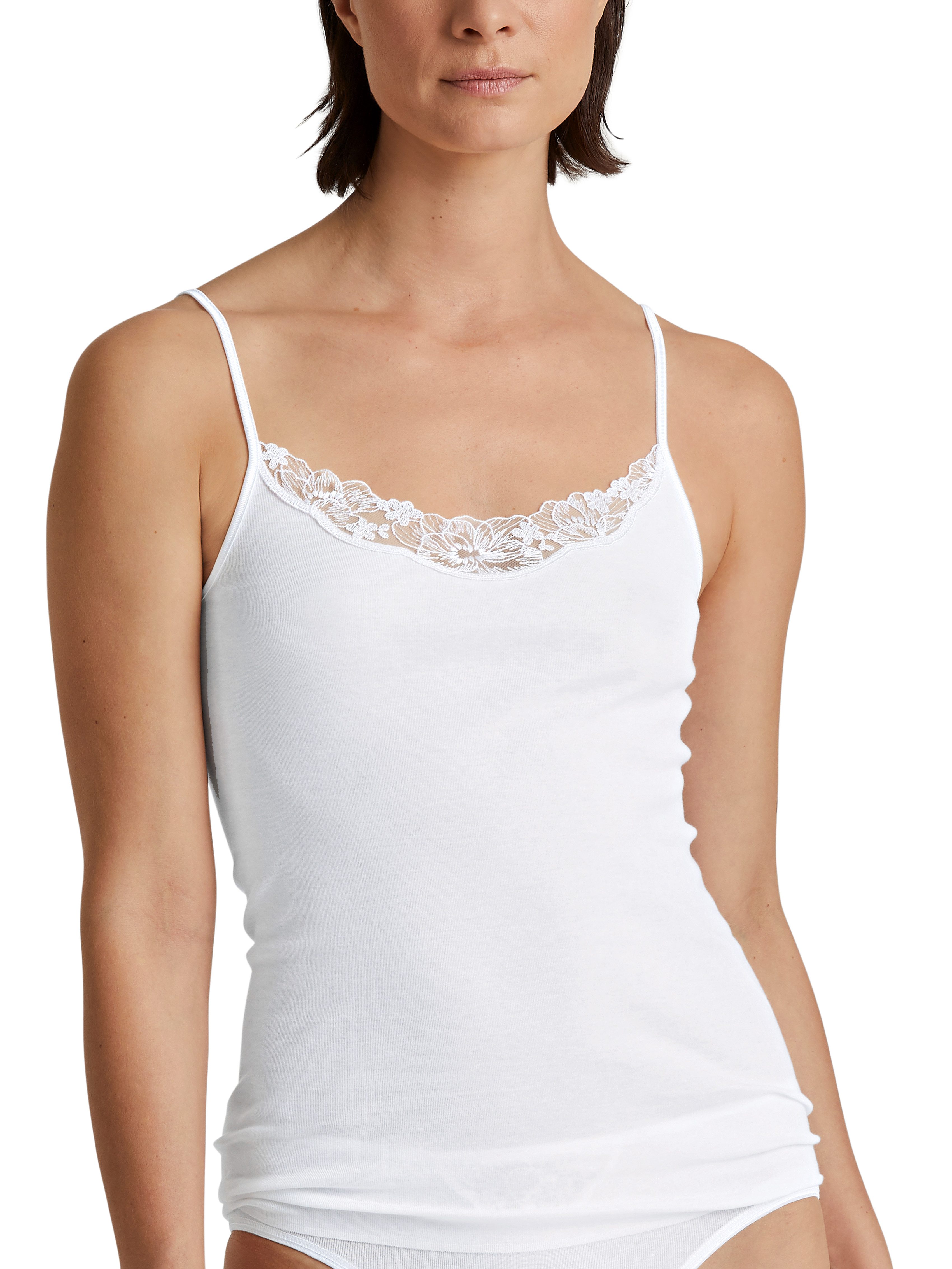 CALIDA Hemd Cotton Desire met kantdetail op de decolleté