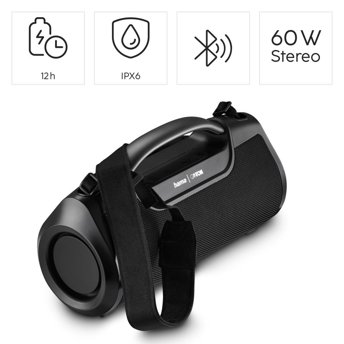 Hama Bluetooth luidspreker accu (muziekbox waterdicht IPX6, PowerPack 60W)