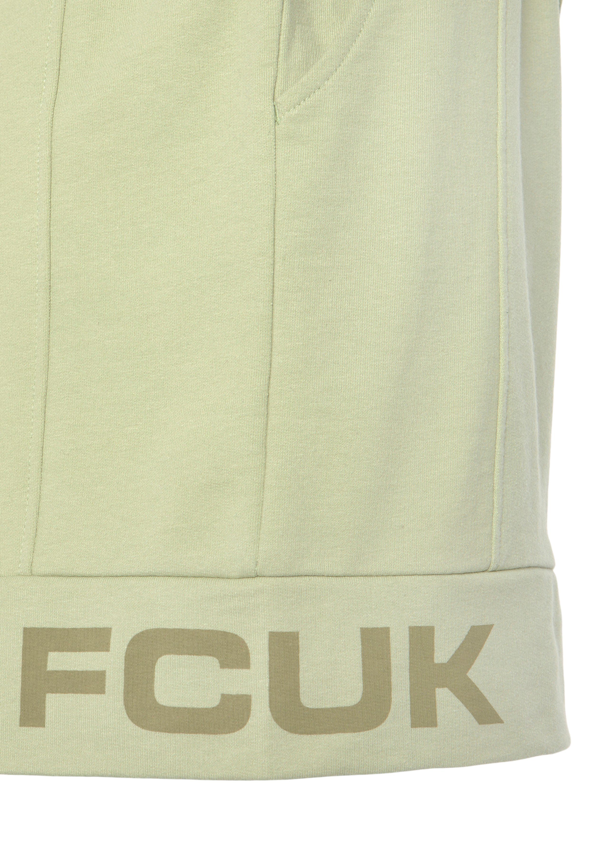 FCUK Sweatshort met lengte scheidingnaad en logo-opdruk loungewear (1-delig)