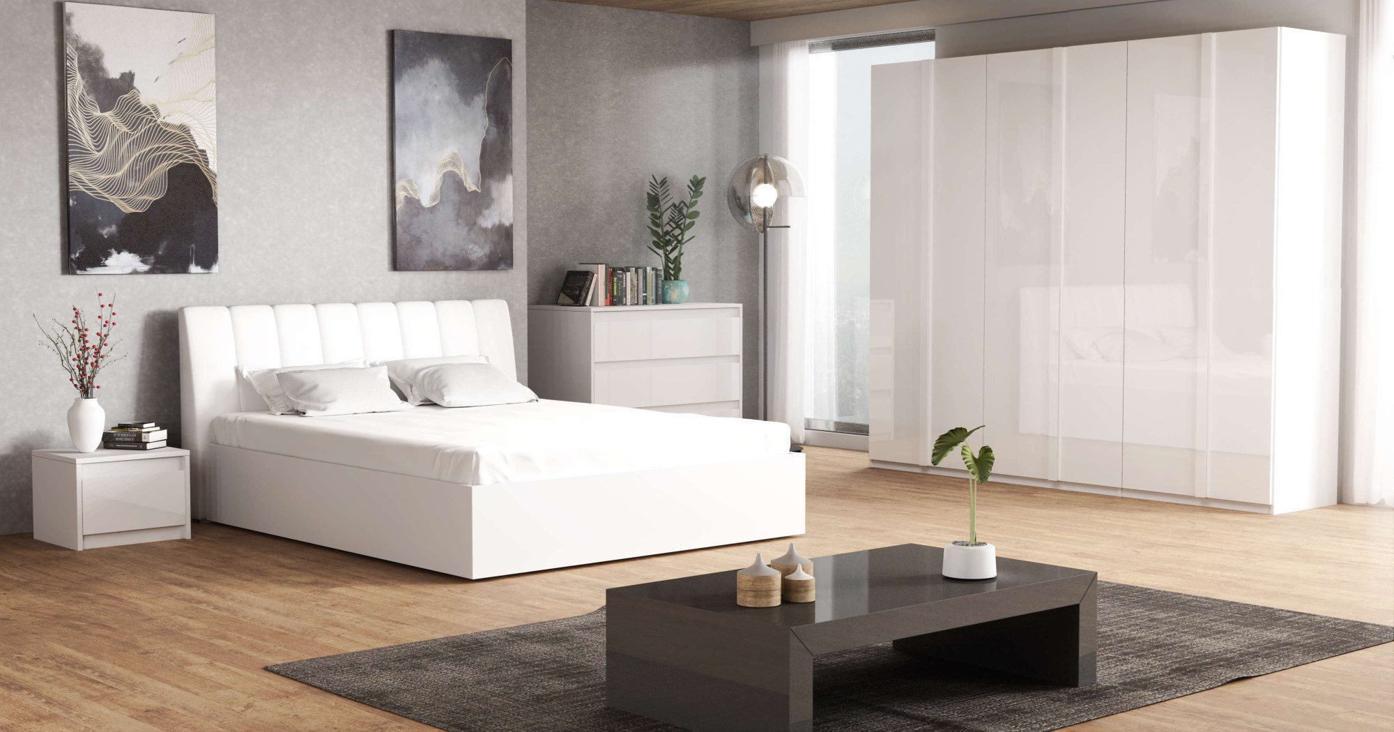 INOSIGN Bed Malissa met gevoerd hoofdeinde zonder opbergruimte Bedframe, slaapoppervlak 180x200 cm, BxDxH 186,6 x 206,4 x 100 cm
