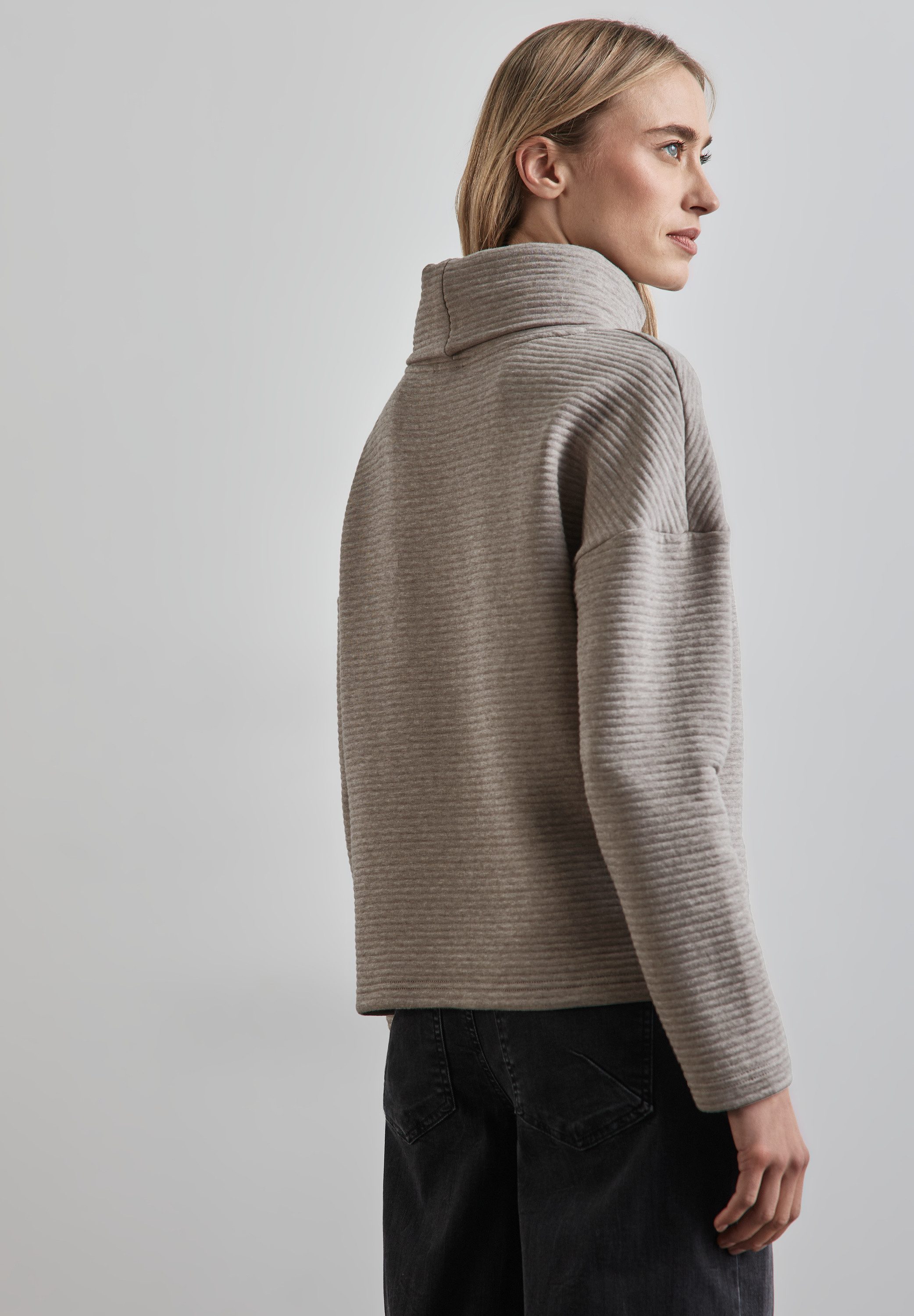 STREET ONE Shirt met lange mouwen in structuuroptica