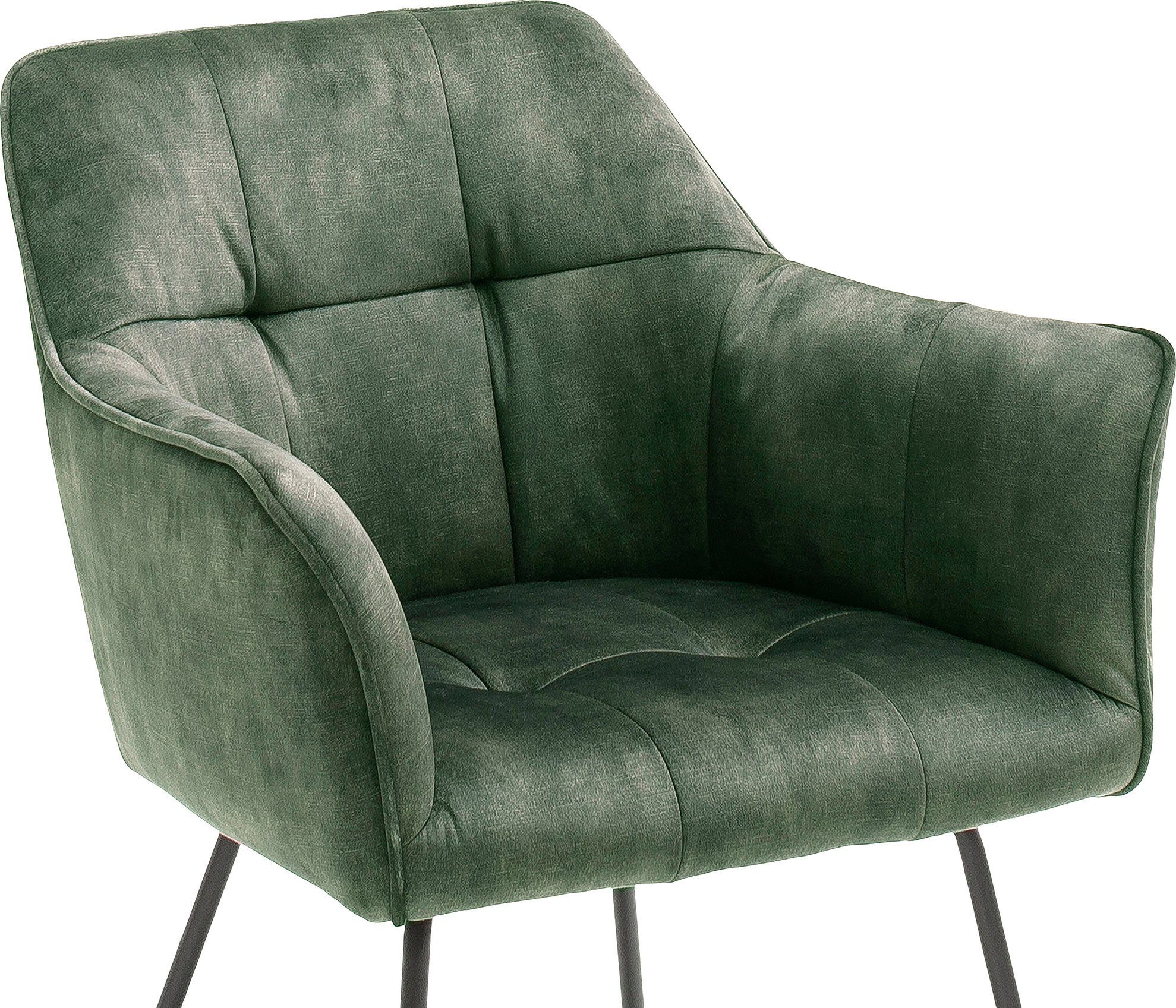 MCA furniture Eetkamerstoel Panama Vintage suède-look met opstaande naad, stoel belastbaar tot 120 kg (2 stuks)