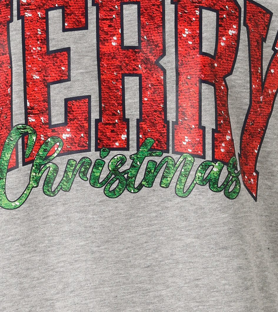 Aniston CASUAL Kerst-sweatshirt met "merry christmas"-opschrift in pailletten-look - nieuwe collectie