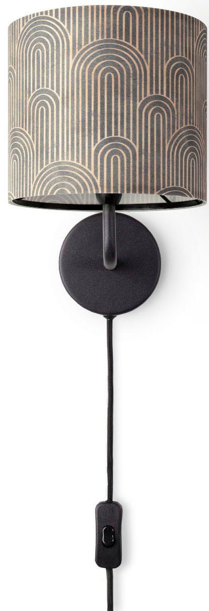 Paco Home Wandlamp Luca Pillar Stofflamp rond wandlamp met stekker woonkamer gang vintage retro