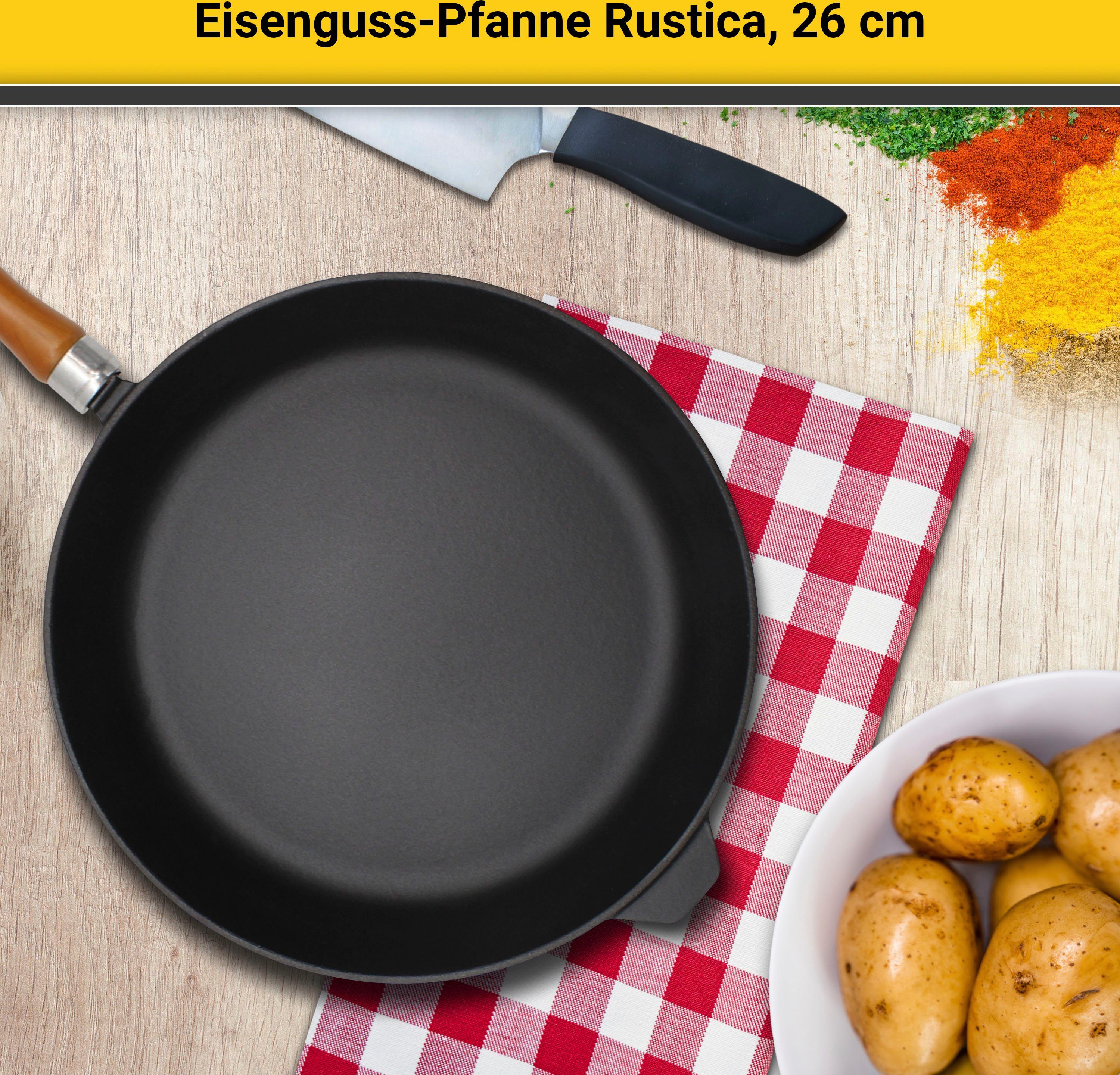 Krüger Koekenpan Gietijzeren koekenpan RUSTICA voor inductiekookvelden geschikt (1-delig)