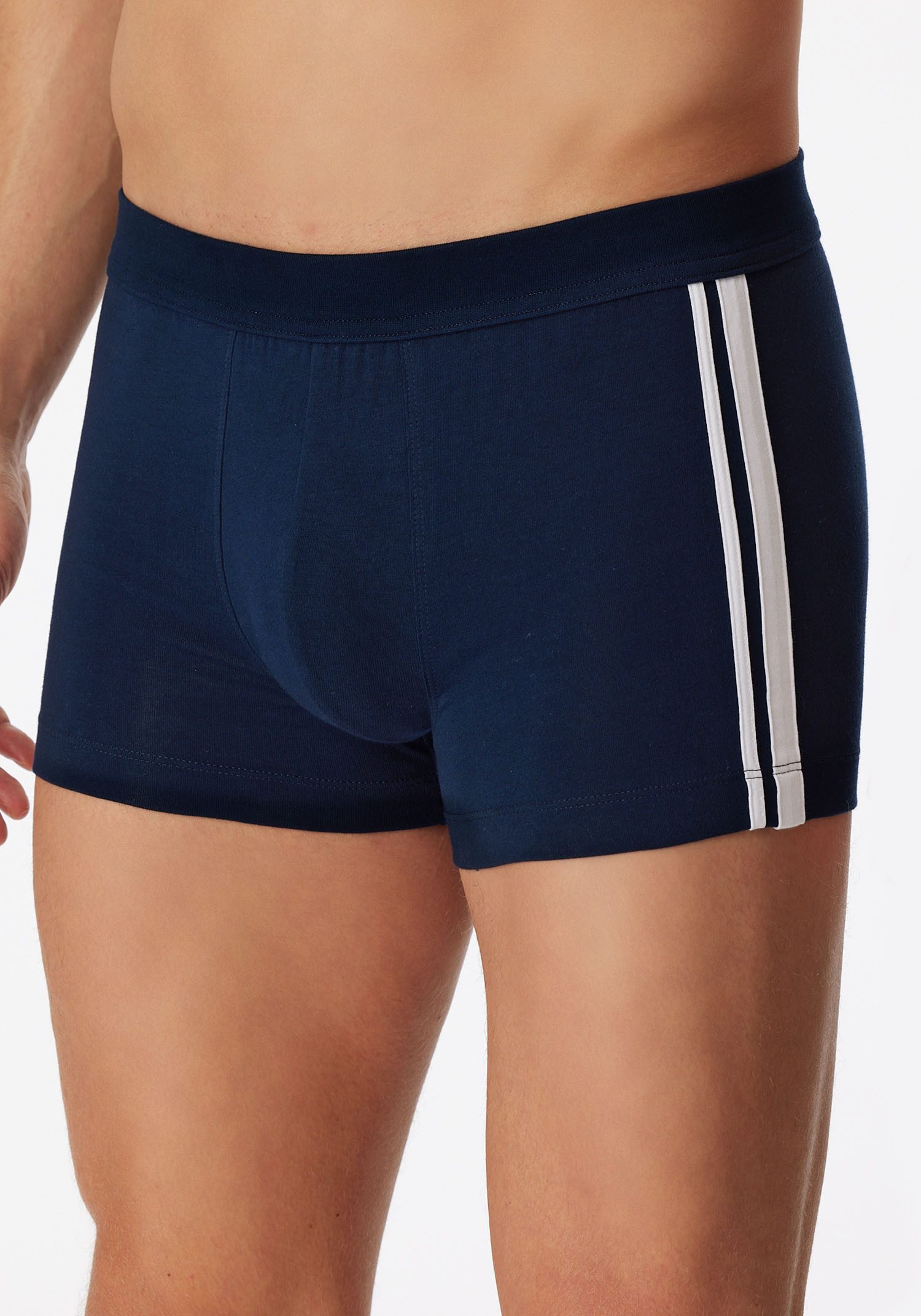 Schiesser Boxershort 95/5 met zachte, tonale tailleband, contrasterende zijstrepen (3 stuks)