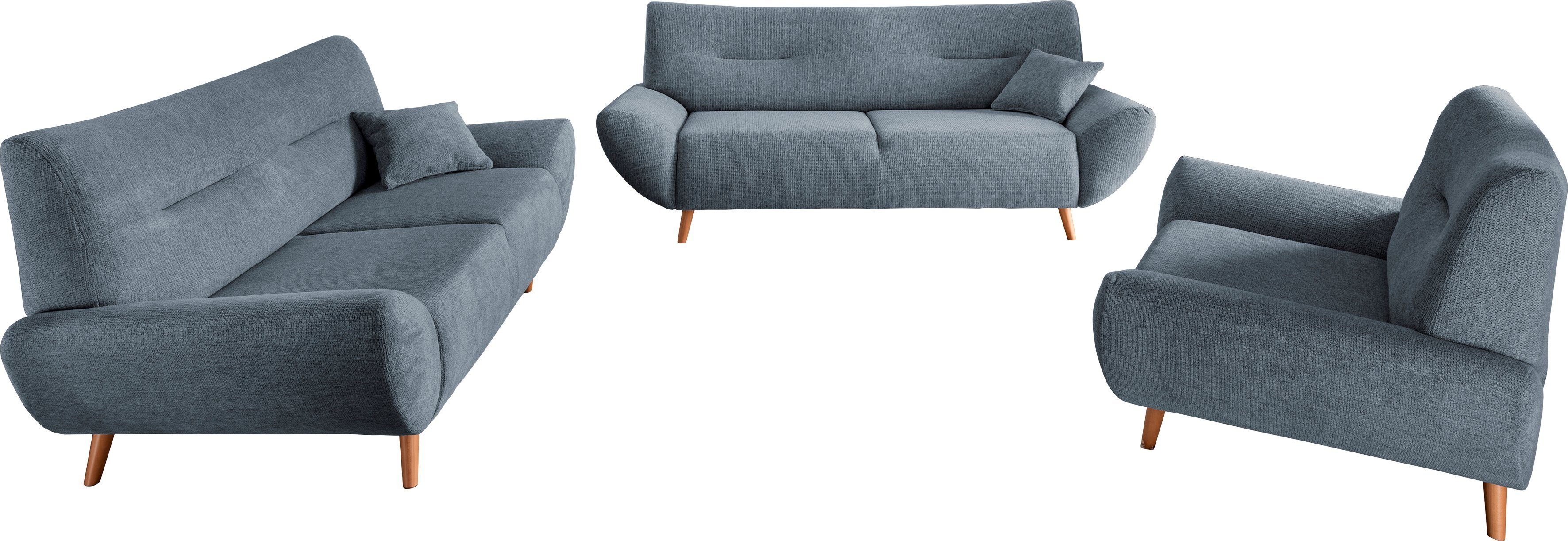 INOSIGN 2-zitsbank Drago elegant en tijdloos, comfortabel, houten voet