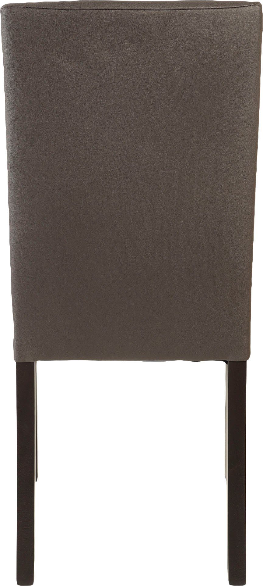 Home affaire Stoel met 4 poten Nina robuuste microvezel, frame naturel-beuken of wengé gelakt (set, 2 stuks)