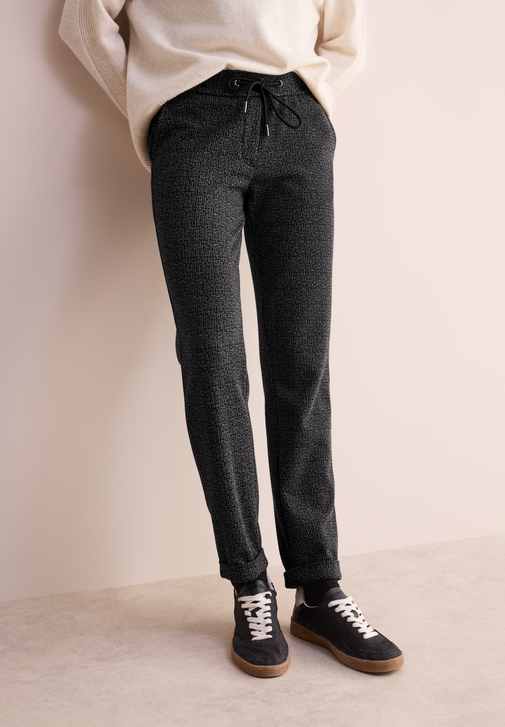 Cecil Joggingbroek Stijl Tracey in two-tone-look dames sweatbroeken maat XXL (46) zwart