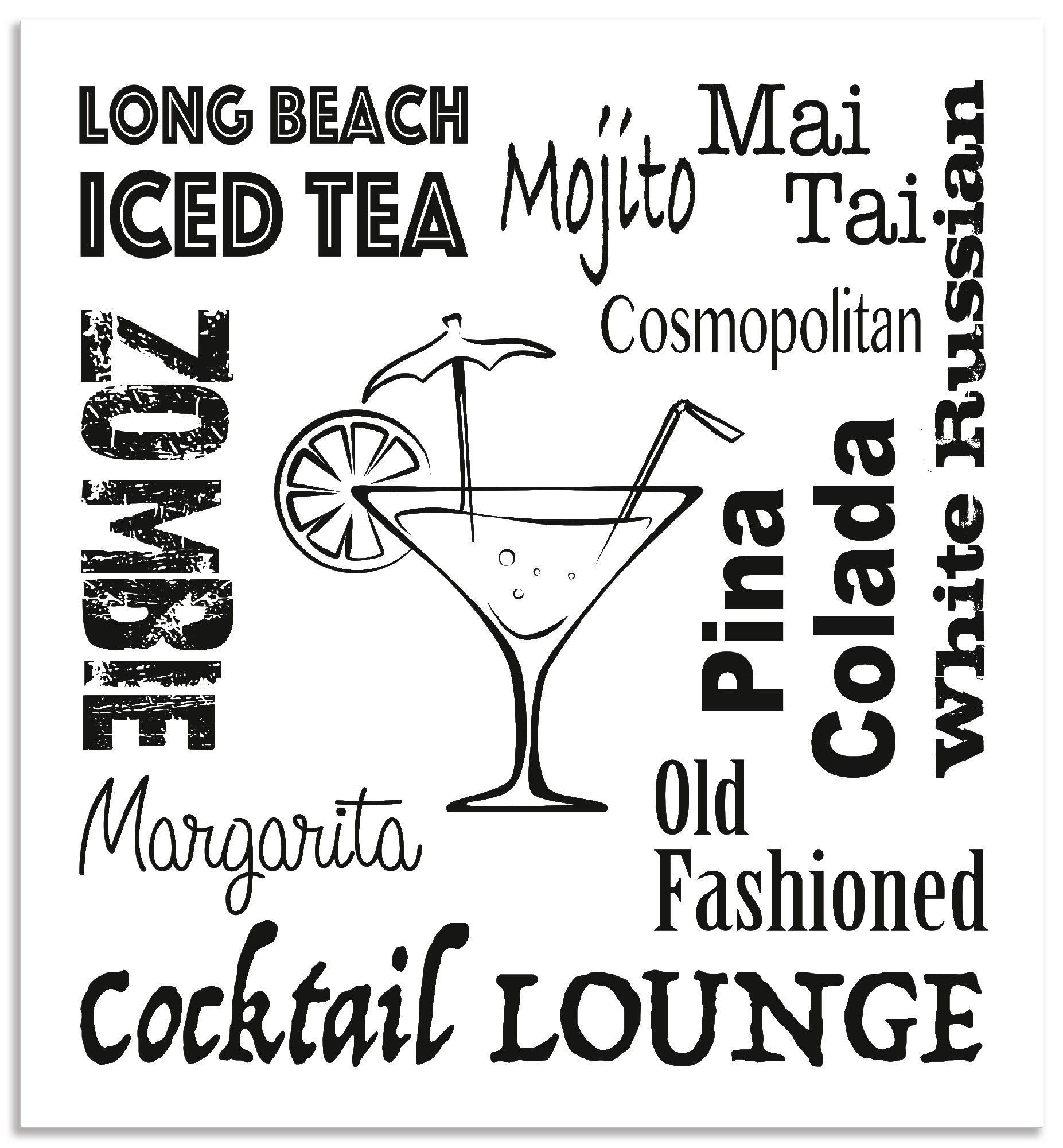 Artland Keukenwand Cocktail lounge zelfklevend in vele maten - spatscherm keuken achter kookplaat en spoelbak als wandbescherming tegen vet, water en vuil - achterwand, wandbekledi