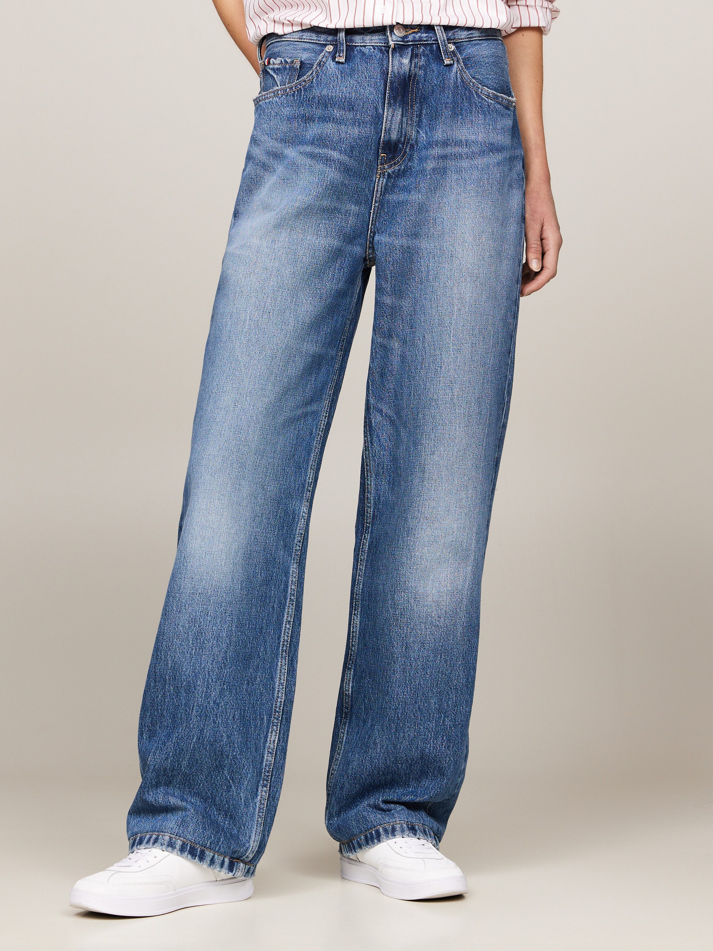 Tommy Hilfiger Straight jeans RELAXED STRAIGHT HW GER met tommy hilfiger logo-badge