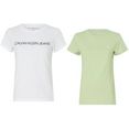 calvin klein shirt met ronde hals 2-pack t-shirt met calvin klein jeans logo-opschrift (set, set van 2) groen