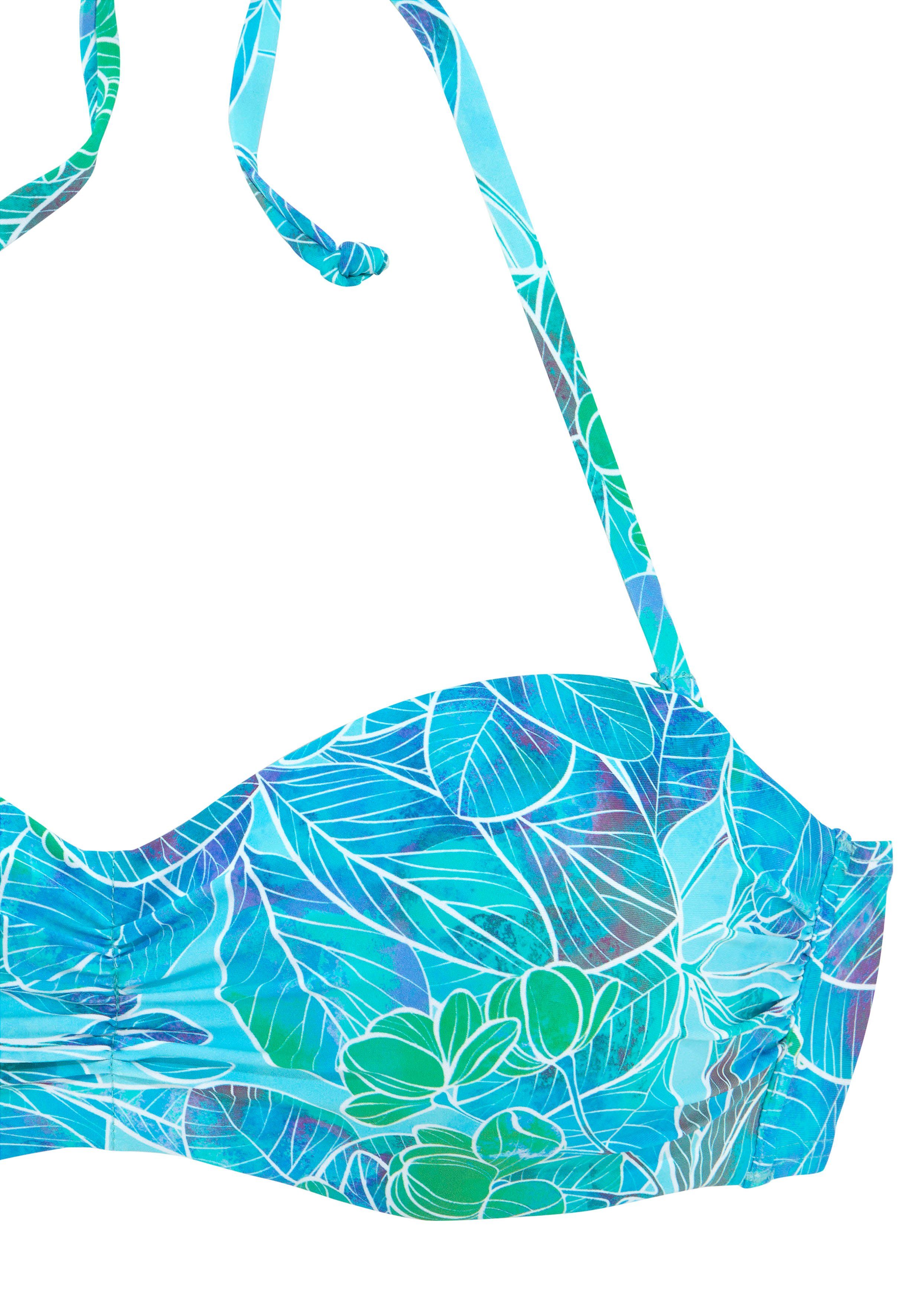 Sunseeker Beugelbikinitop in bandeaumodel Lapa met tropische print
