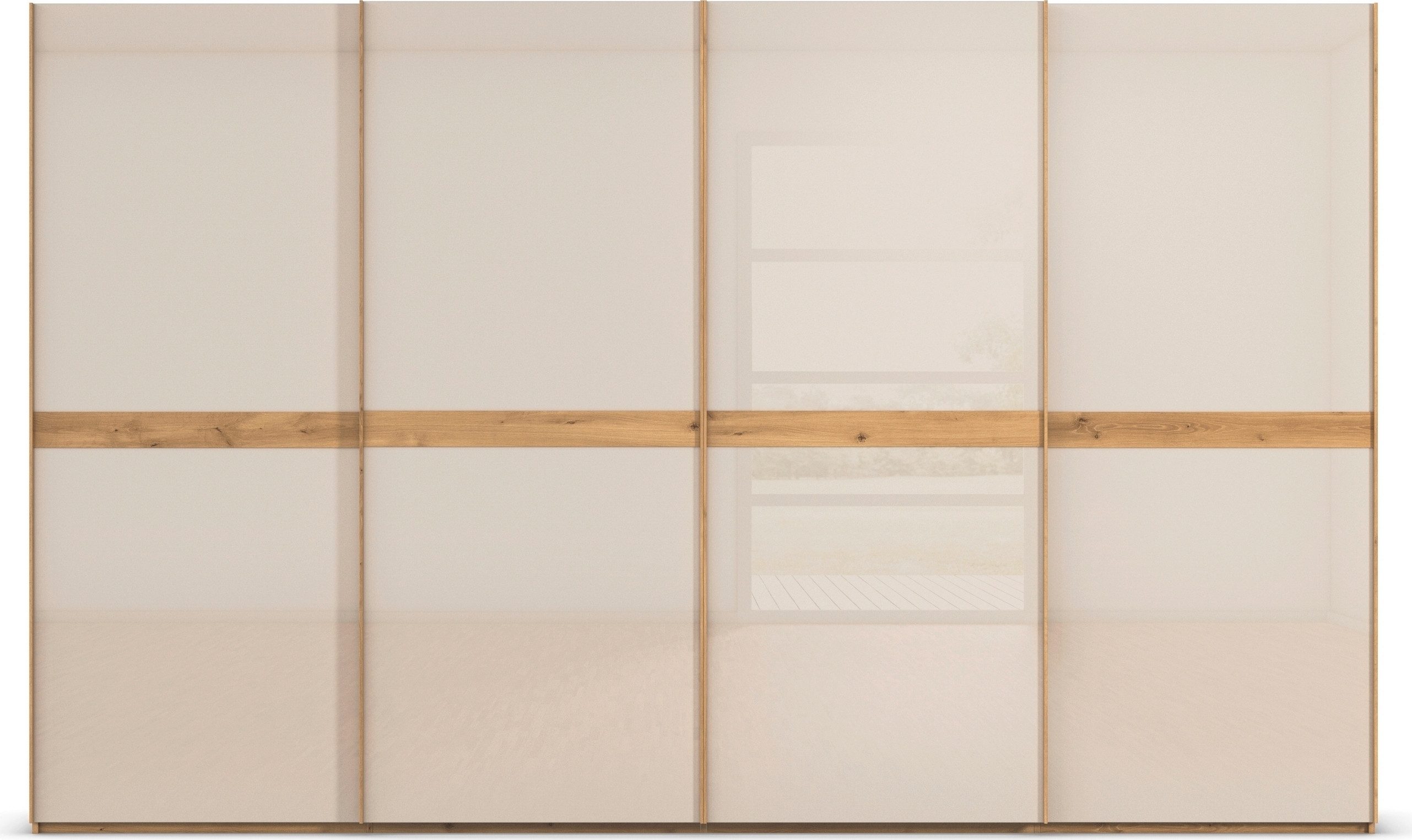 rauch Schuifdeurkast Kledingkast kast garderobe slaapkamerkast SCALE-LINE edel uiterlijk met buikband in corpuskleur met glasfront made in germany