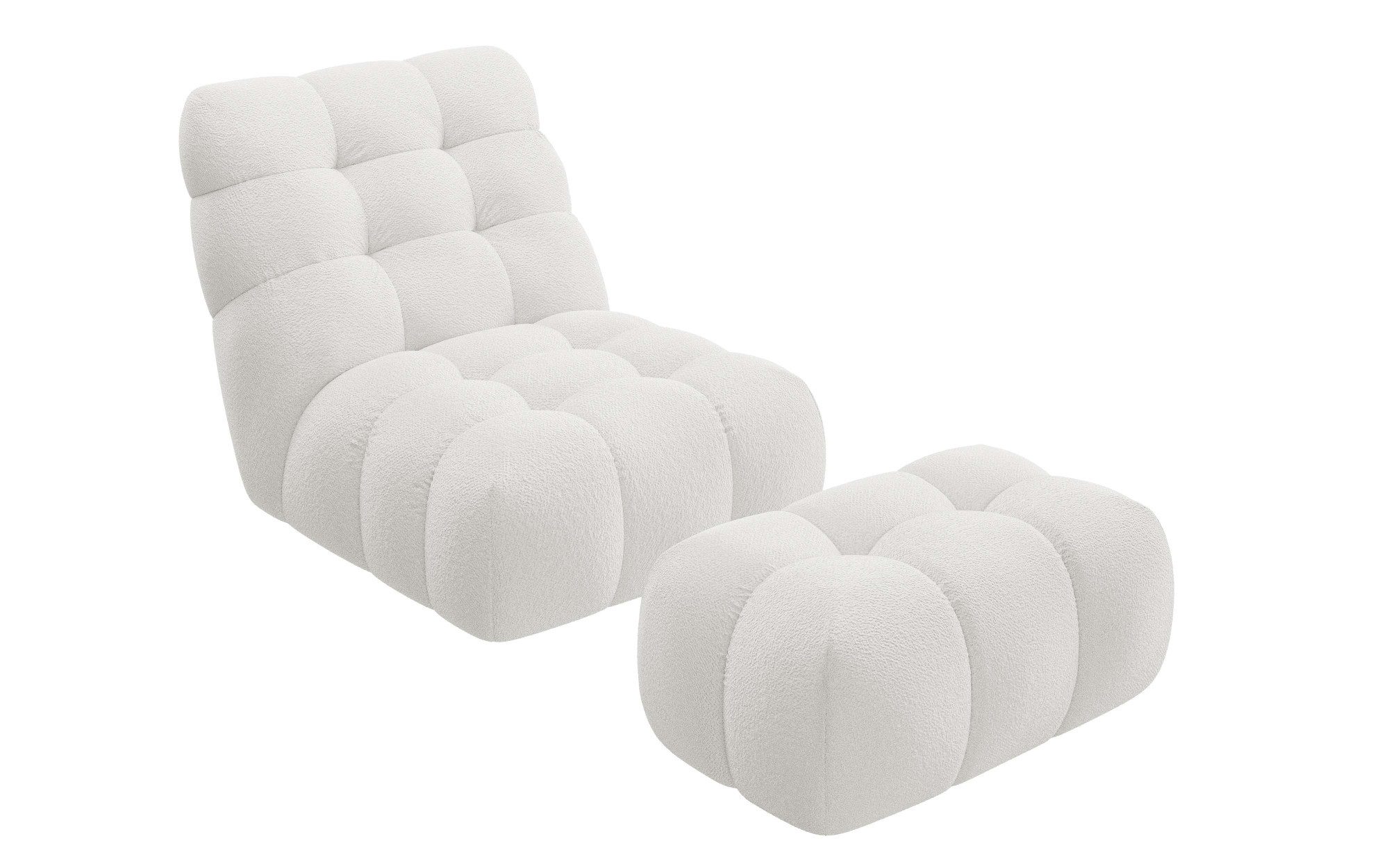Guido Maria Kretschmer Home&Living XXL-fauteuil AURELIAN loveseat XXL met poef in set, leesstoel, relaxstoel met golfondersteuning, fijne structuur, grove structuur, velours