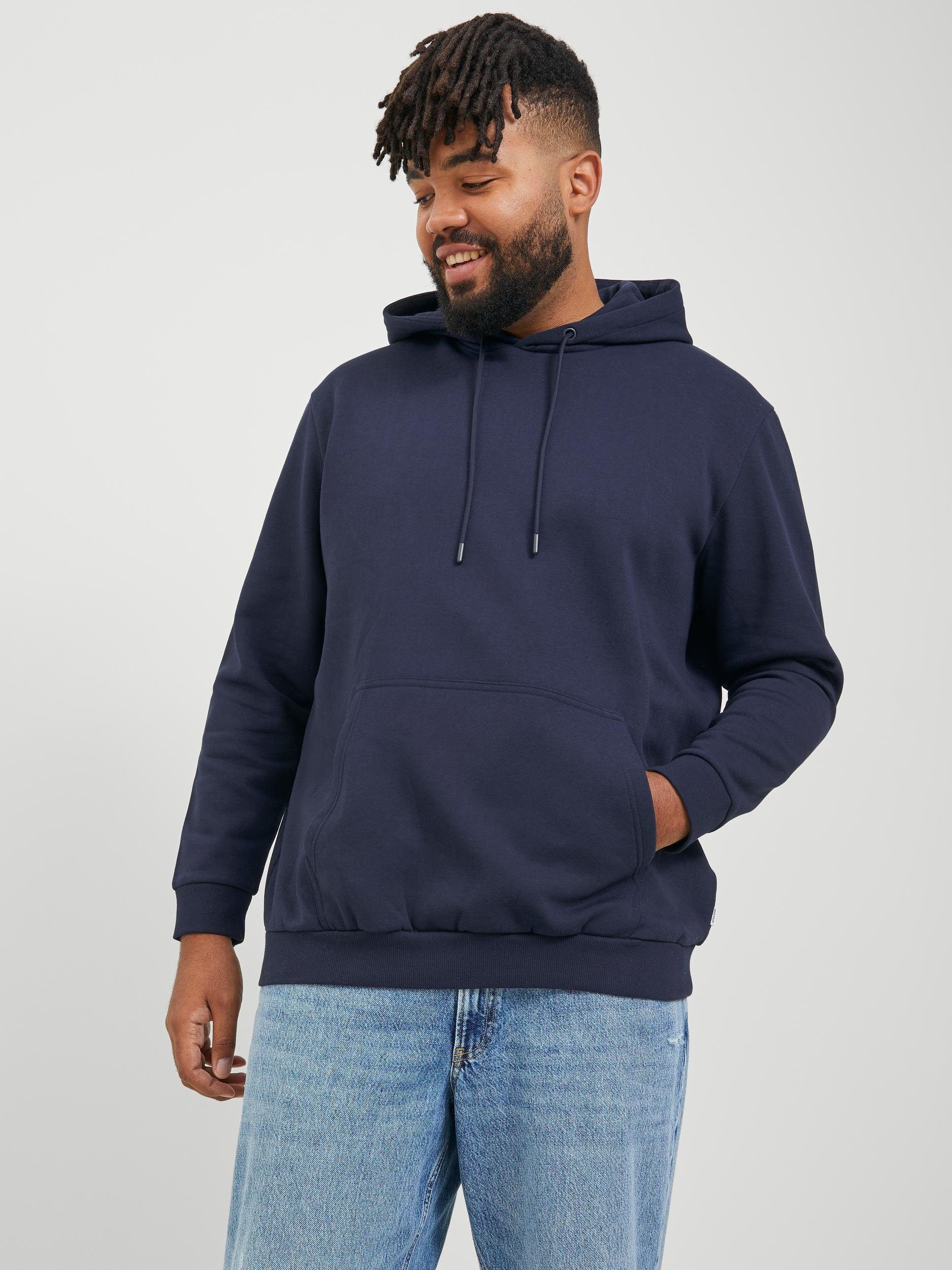 Jack & Jones PlusSize Hoodie JJEBRADLEY SWEAT HOOD NOOS PLS heren hoodies maat 5XL blauw