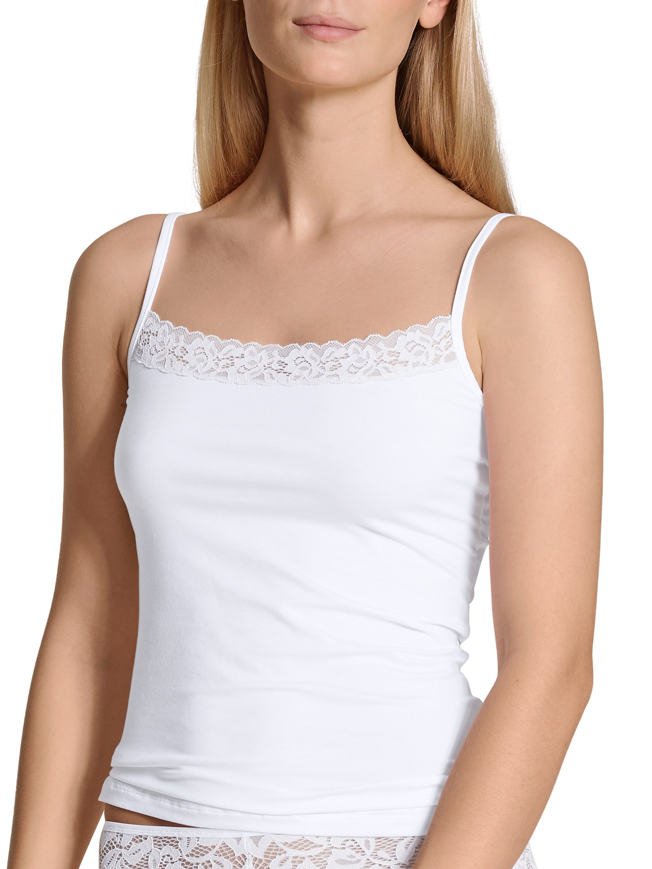 CALIDA Hemd Natural Comfort Lace met verstelbare schouderbanden