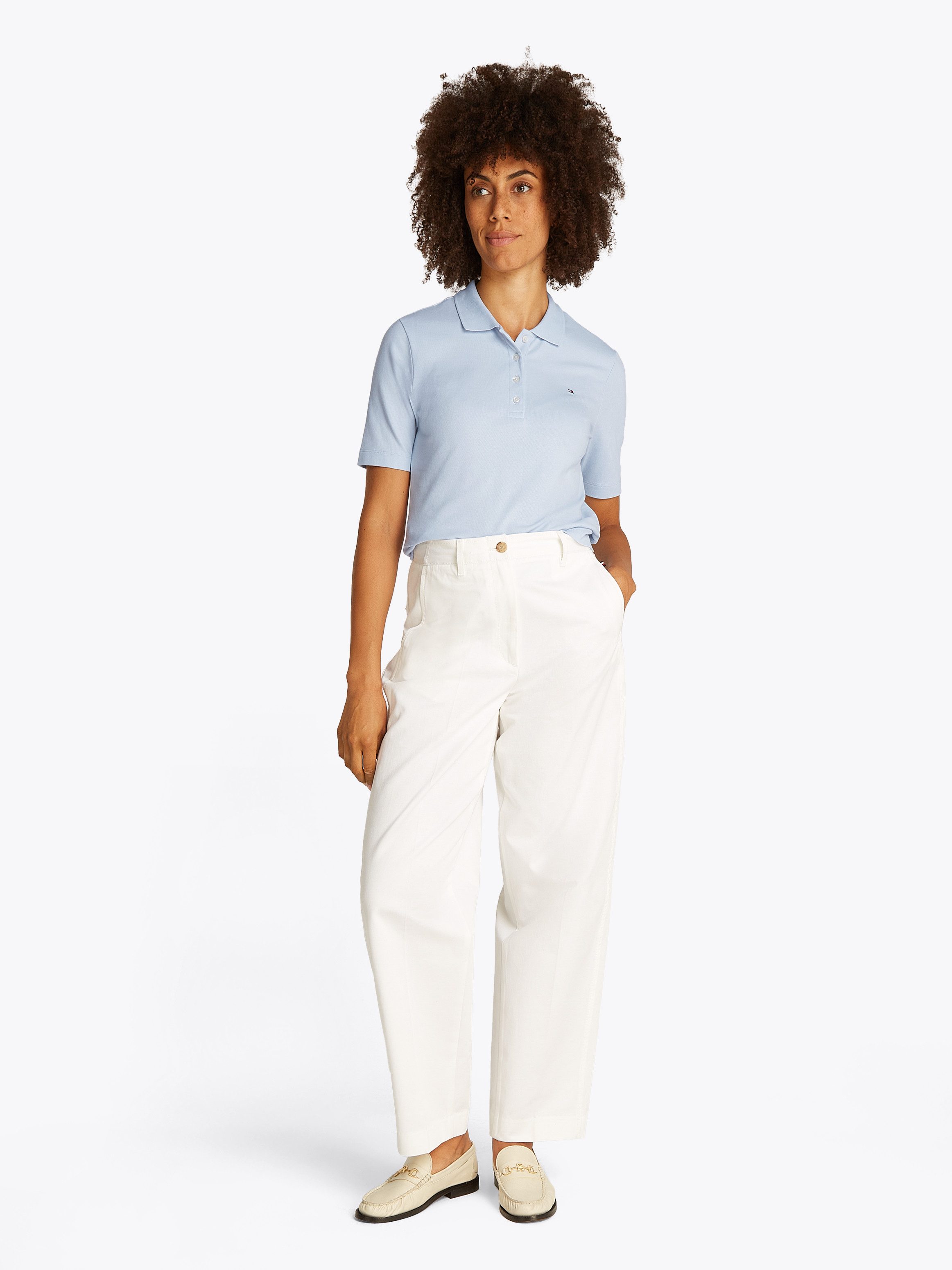 Tommy Hilfiger Poloshirt 1985 Regular Fit Pique Premium Polo met logo-borduursel, met zijsplitten