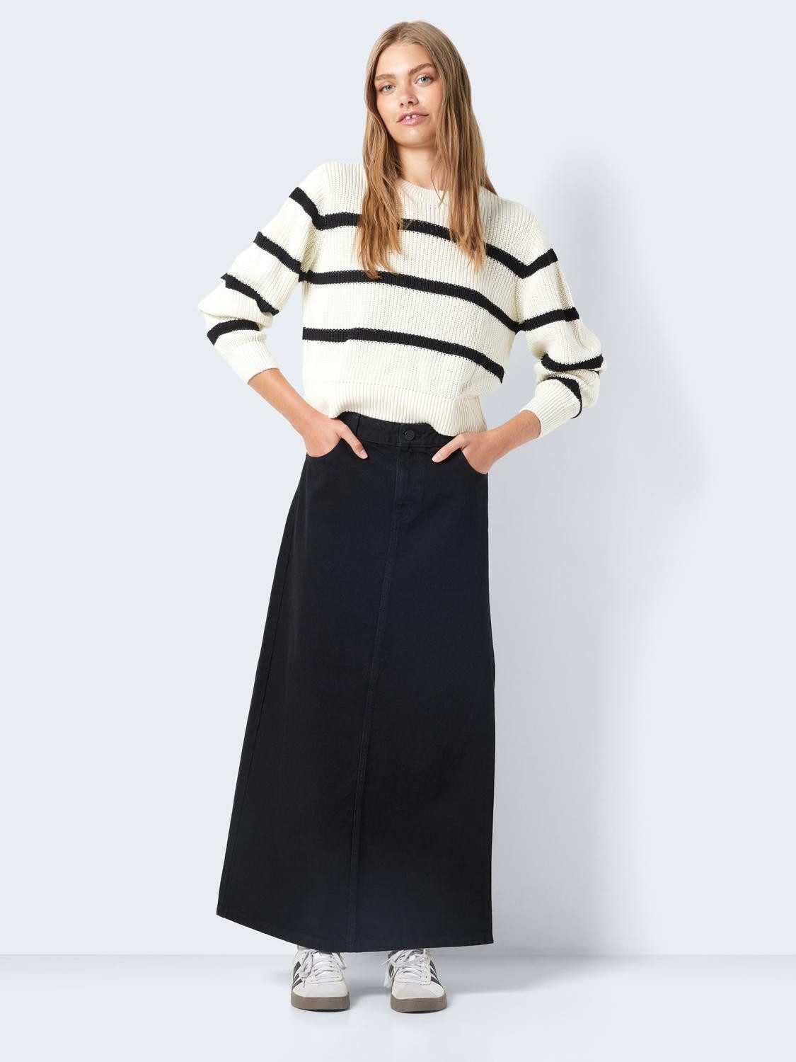 Noisy may Gebreide trui NMMAYSA L/S STRIPE O-NECK KNIT NOOS