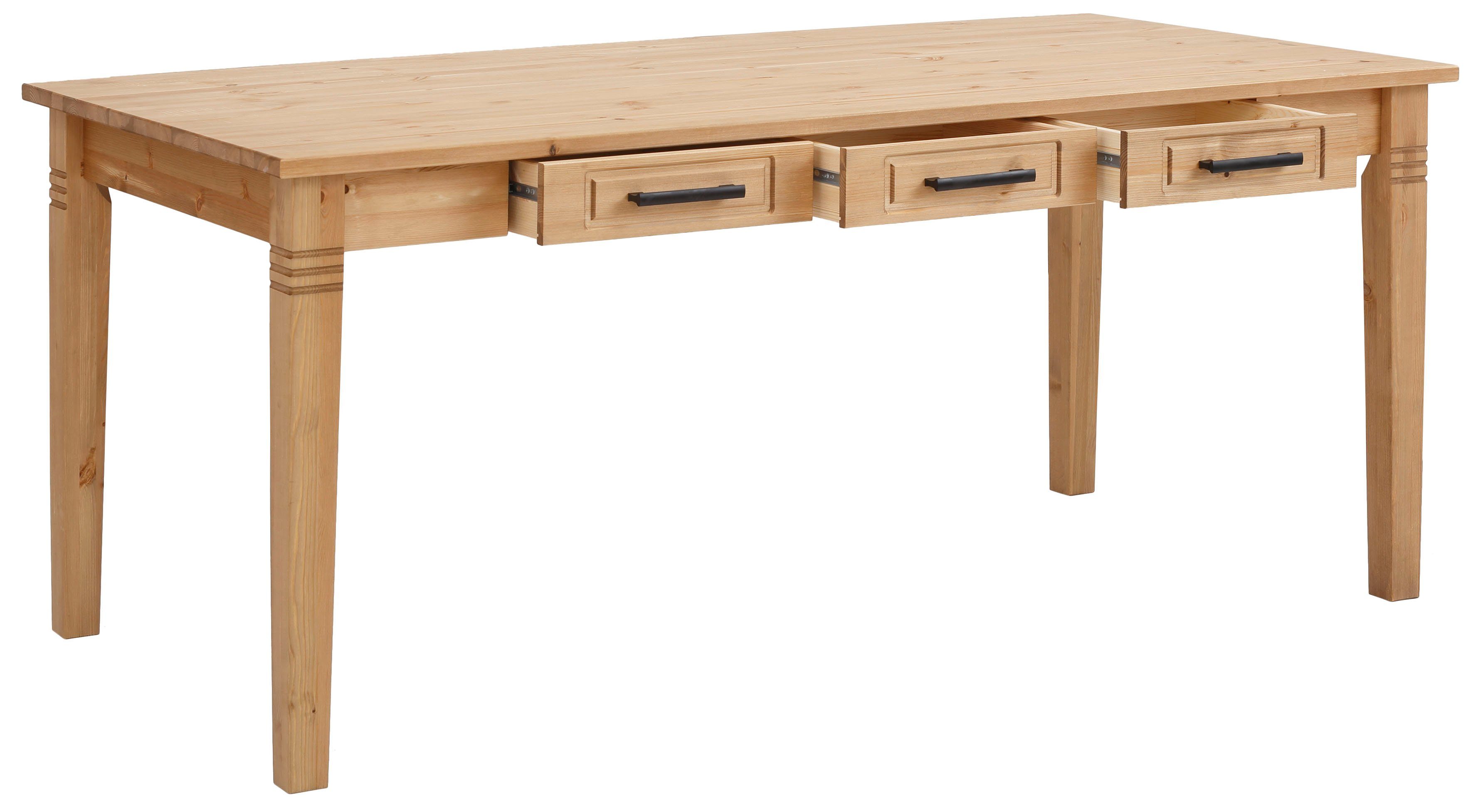 Home affaire Eettafel Anabel gemaakt van massief grenen, 6 laden onder het tafelblad, breedte 180 cm