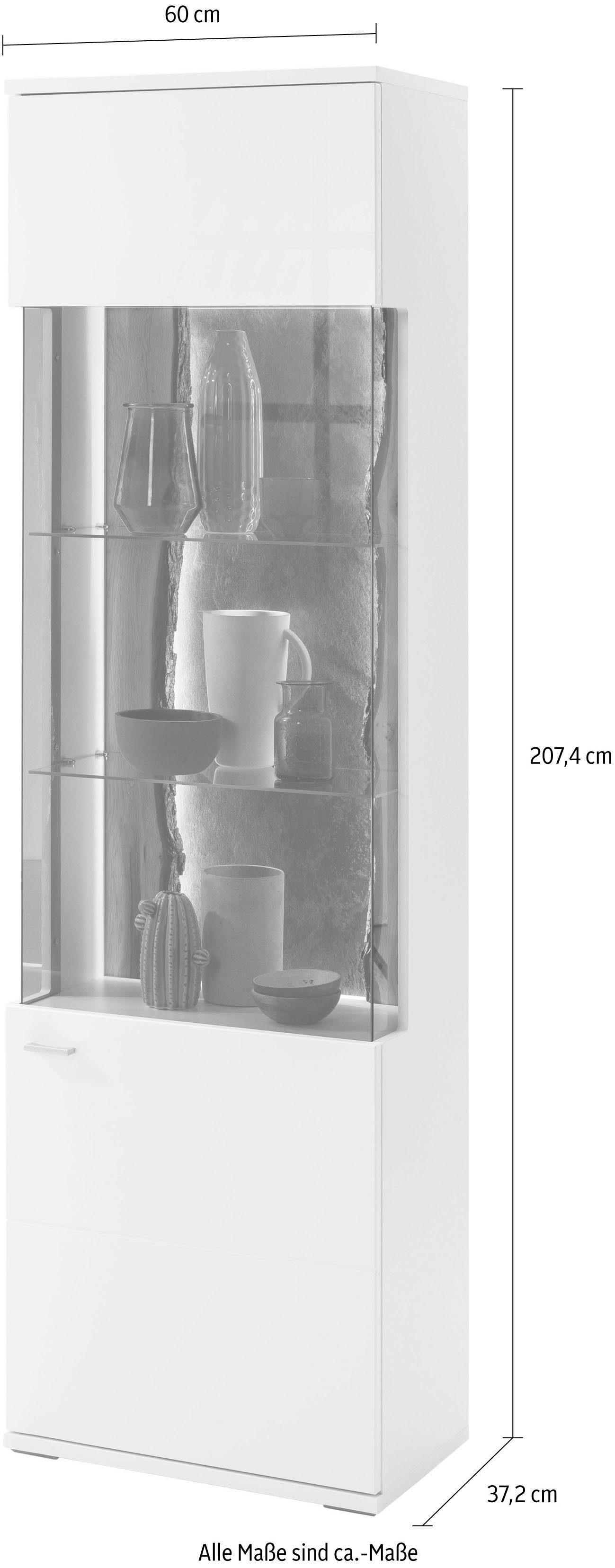 set one by Musterring Vitrinekast Tacoma Type 01, hoogte 207, 4 cm, met getinte glasdeur