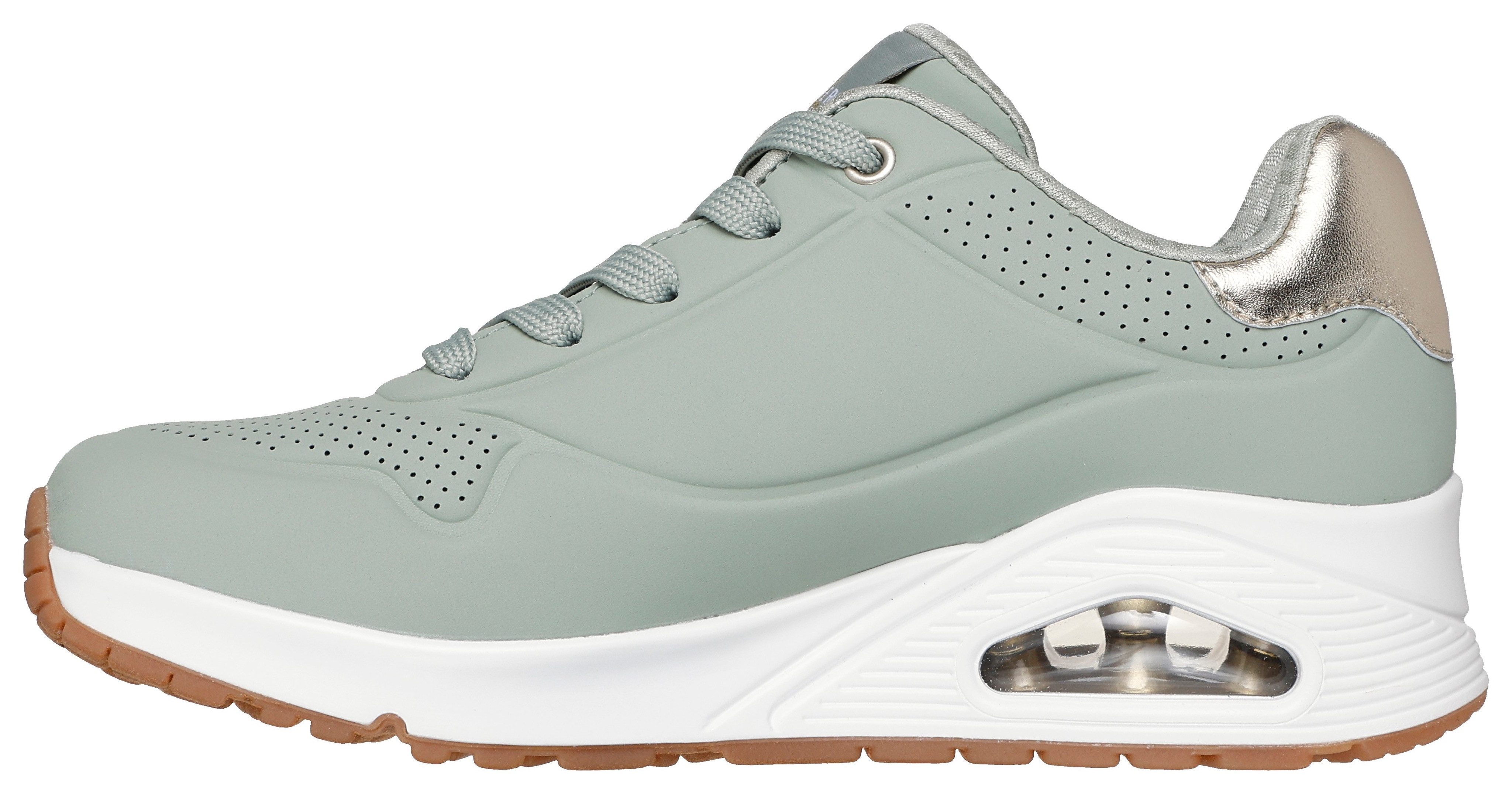 Skechers Sneakers UNO GOLDEN AIR Vrijetijdsschoen, lage schoen, veterschoen met metallic inzet