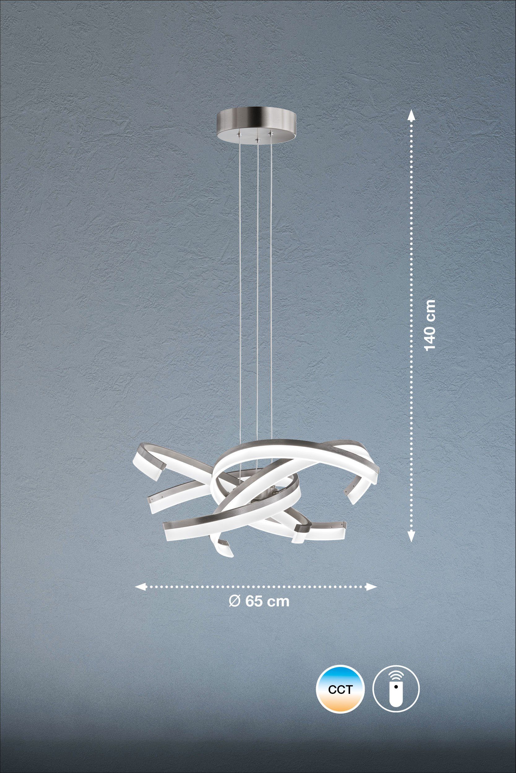 Fischer & Honsel hanglamp LED Sund TW zilver 4x7,5W