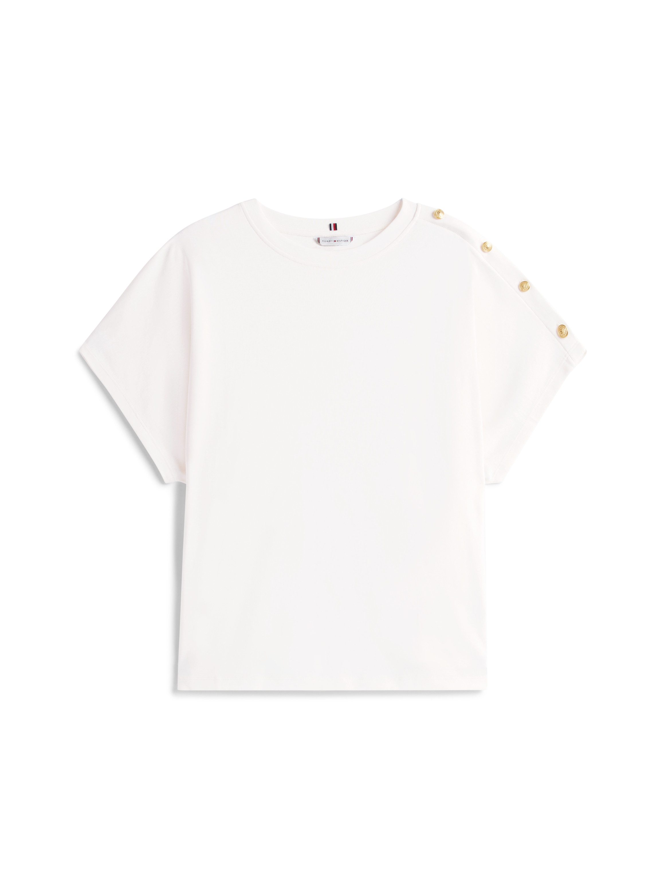 Tommy Hilfiger Curve Shirt met korte mouwen CRV GOLD BUTTON SS TEE