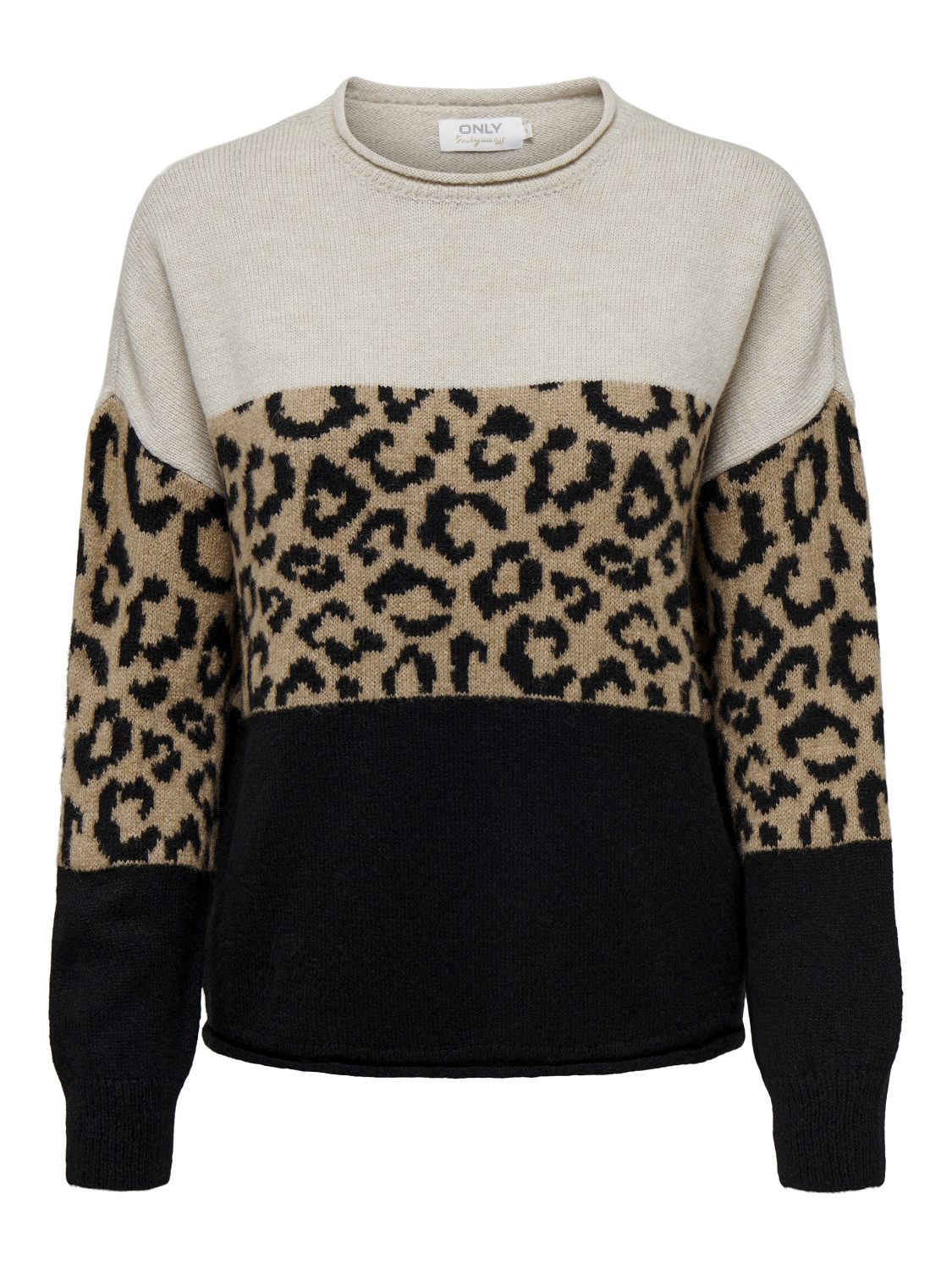 Only Trui met ronde hals ONLJADE ANIMAL LS O-NECK NOOS KNT