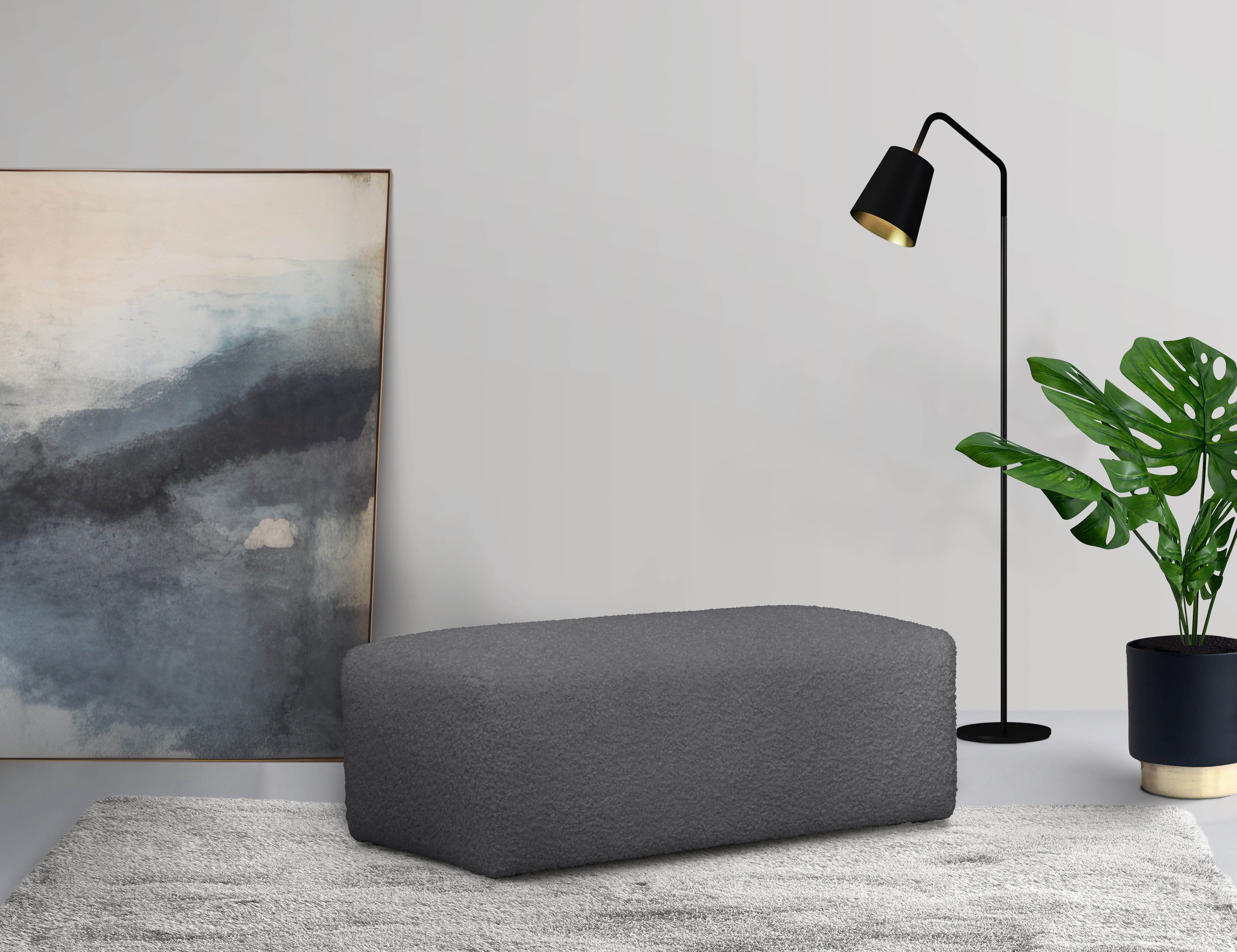LeGer Home by Lena Gercke Hocker YANI zitpoef met golfondersteuning, afmetingen B/D/H: 126/65/46 cm