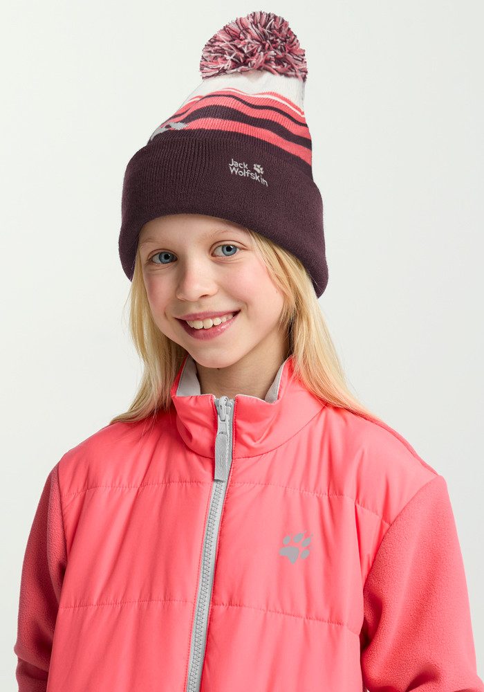 Jack Wolfskin Pomponmuts STRIPY POMPOM BEANIE K