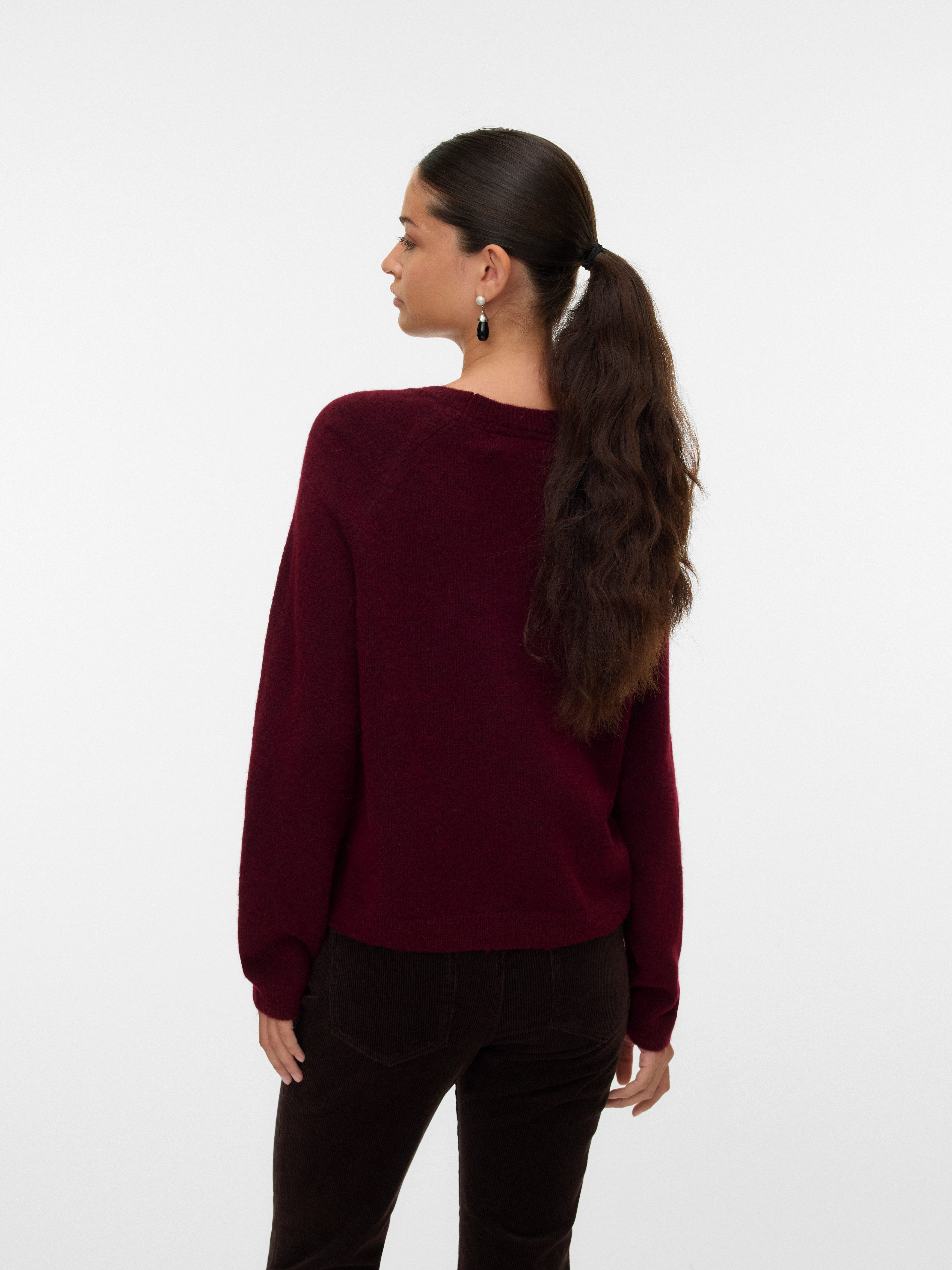 Vero Moda Gebreide trui VMBAM LS O-NECK PULLOVER BOO ENT
