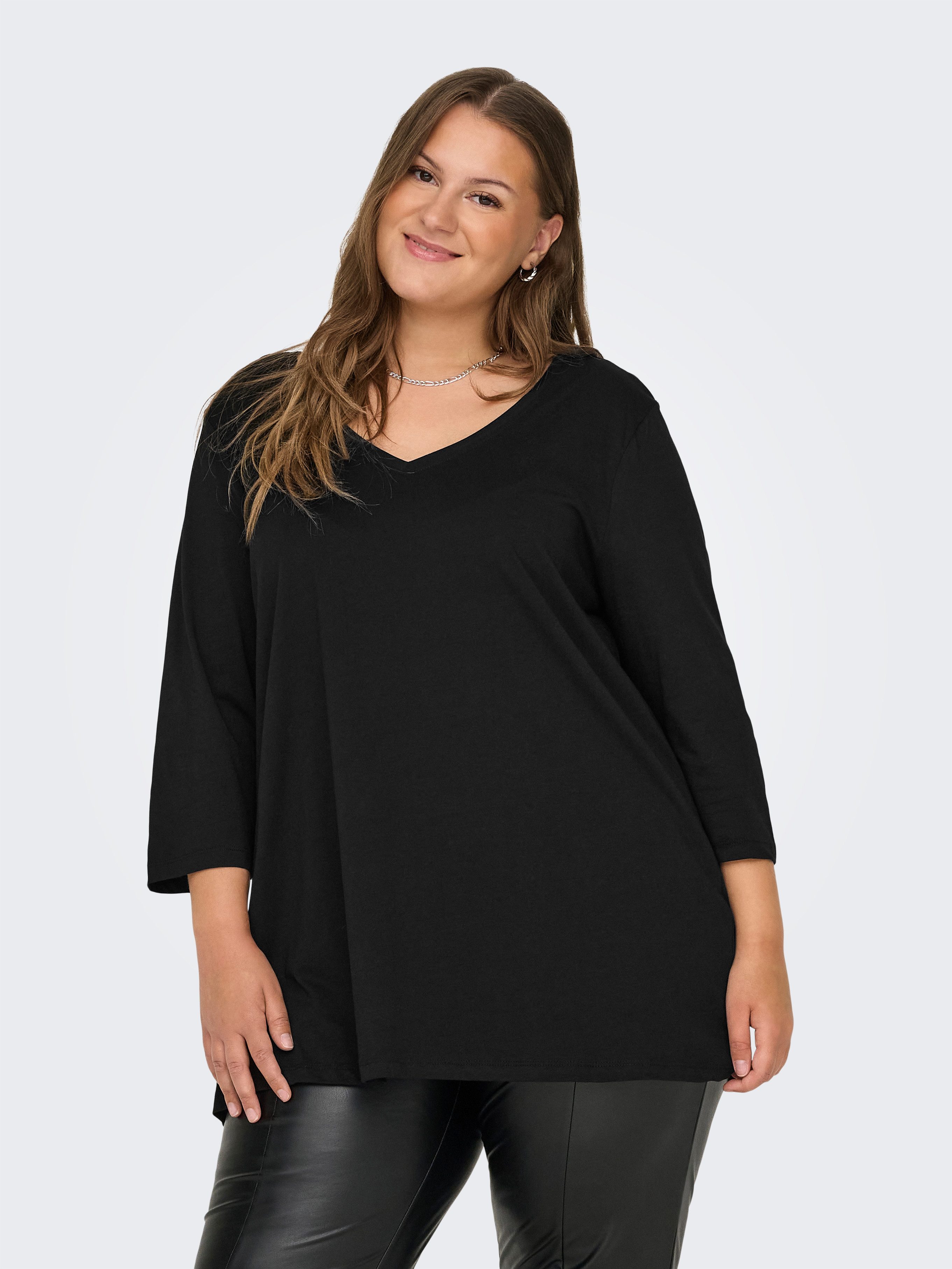 ONLY CARMAKOMA Shirt met 3 4 mouwen CARBONNIE LIFE 3 4 V-NECK A-SHAPE JRS