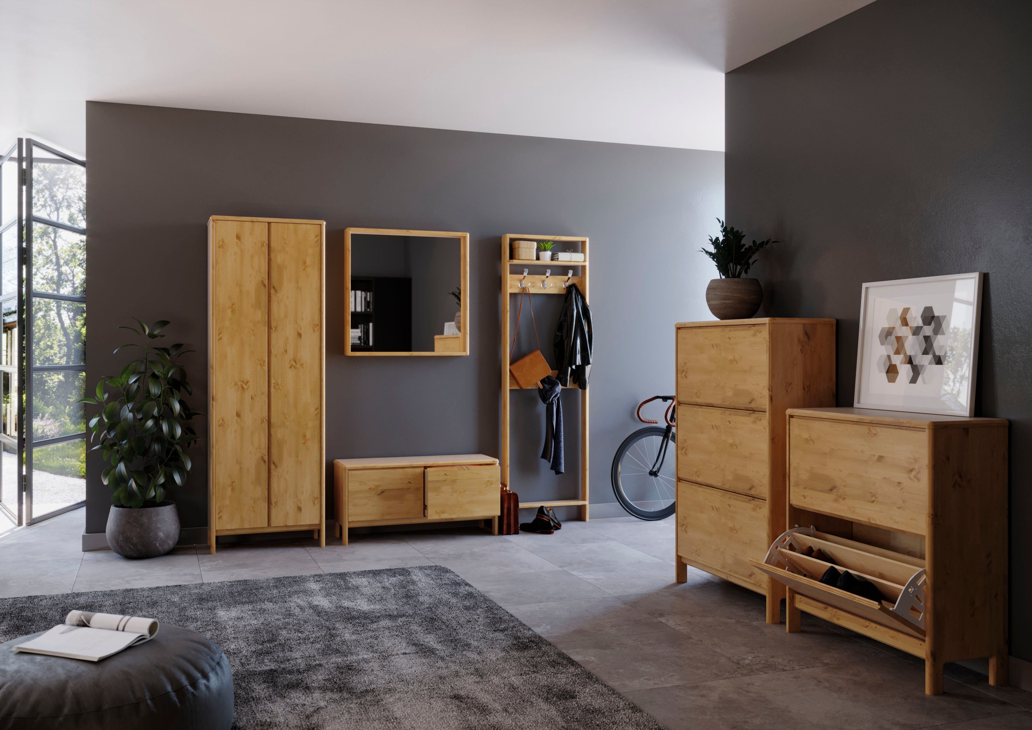 Home affaire Schoenenkast Luven gecertificeerd massief hout, met 2 kleppen