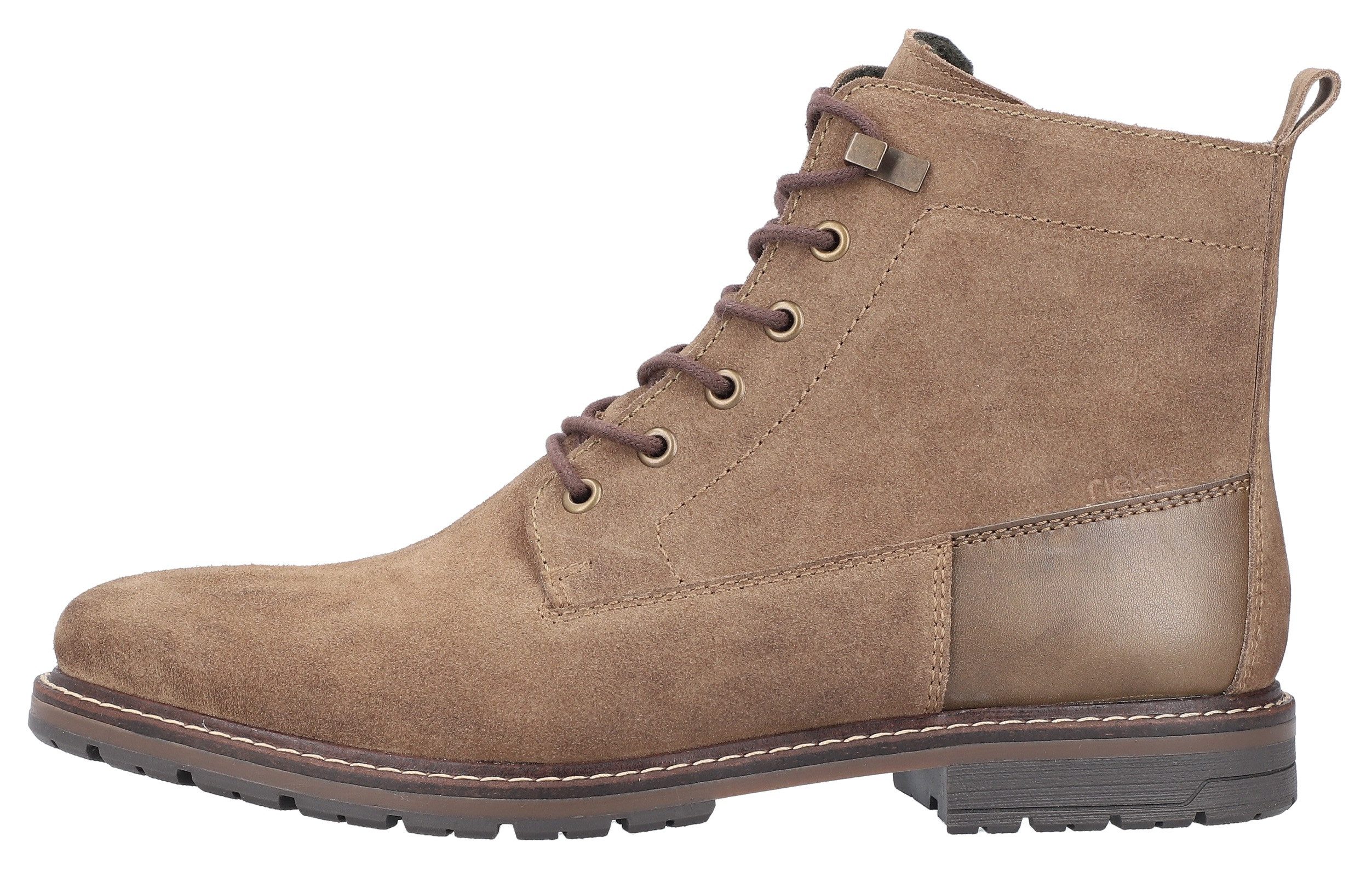 Rieker Veterlaarsjes hakken, veterschoenen, zakelijke schoen met decoratieve naden