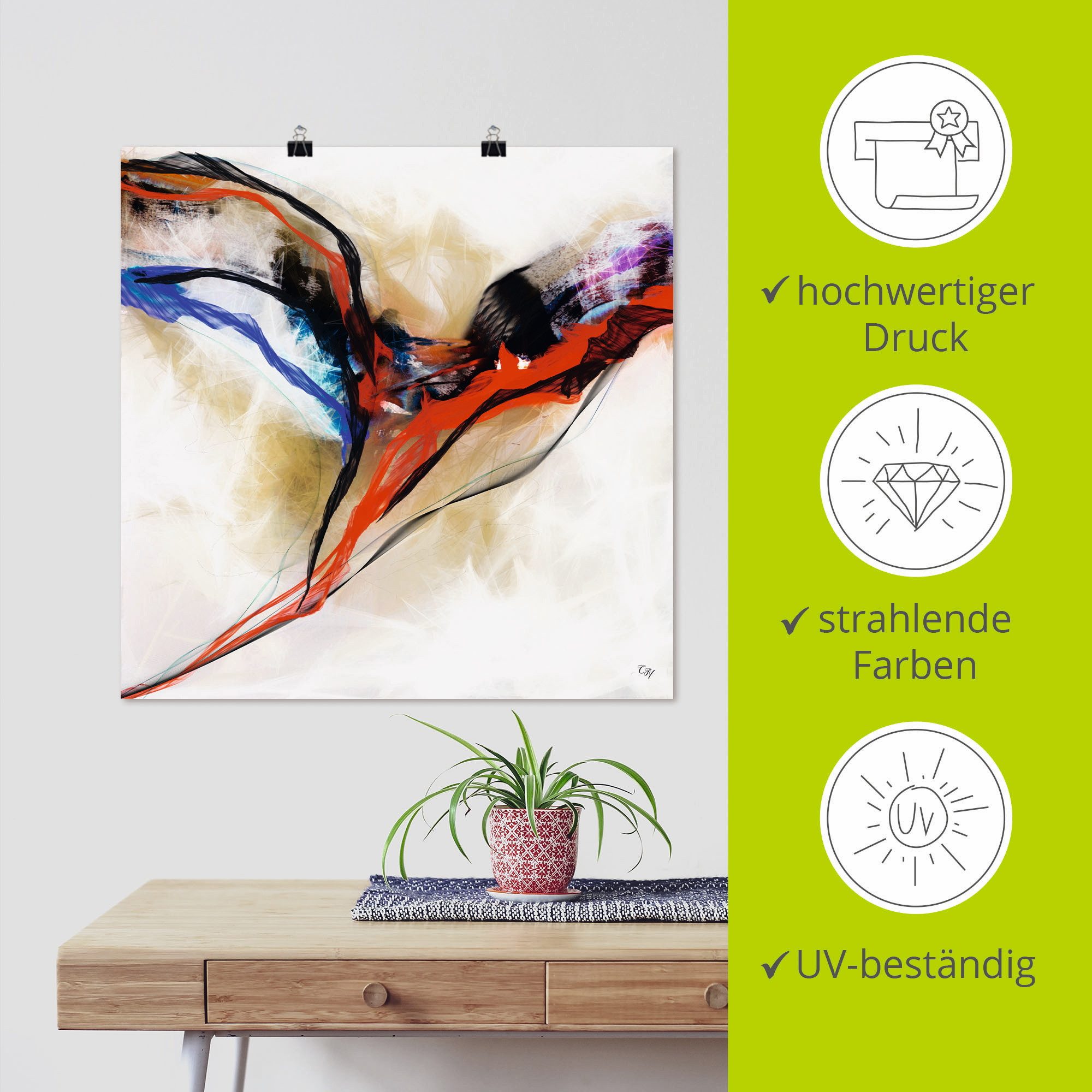 Artland Artprint Engel - abstract I als artprint van aluminium, artprint voor buiten, poster in diverse formaten